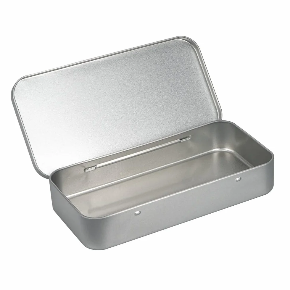 Ideen mit Herz Scatola portaoggetti in metallo con coperchio a cerniera, 20,3 x 10,3 x 3,5 cm, Confezione da 3
