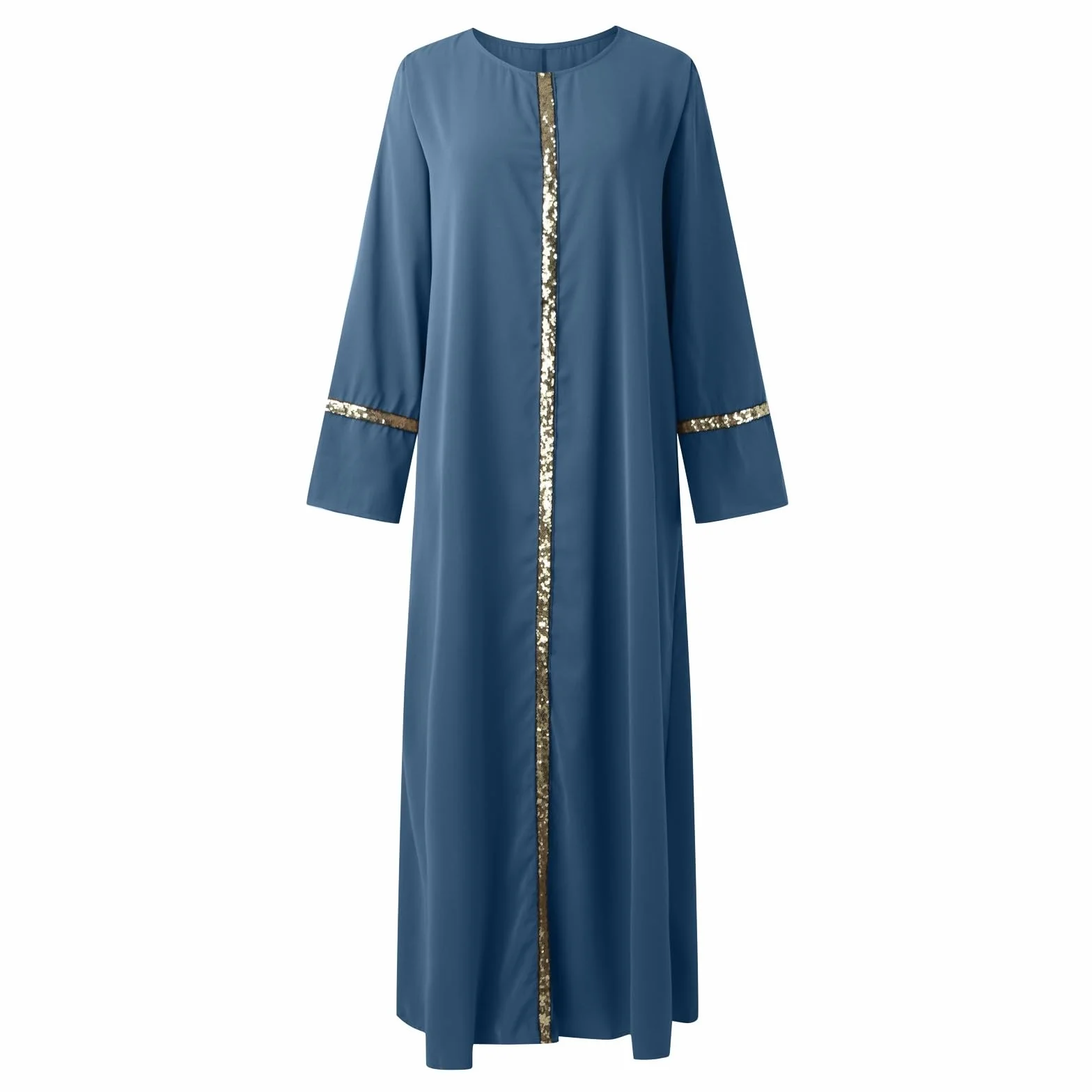 Abito Abaya Caftano Islamico Donna Plus Size Manica Lunga Flowy Maxi Abito da Sera Preghiera Ramadan
