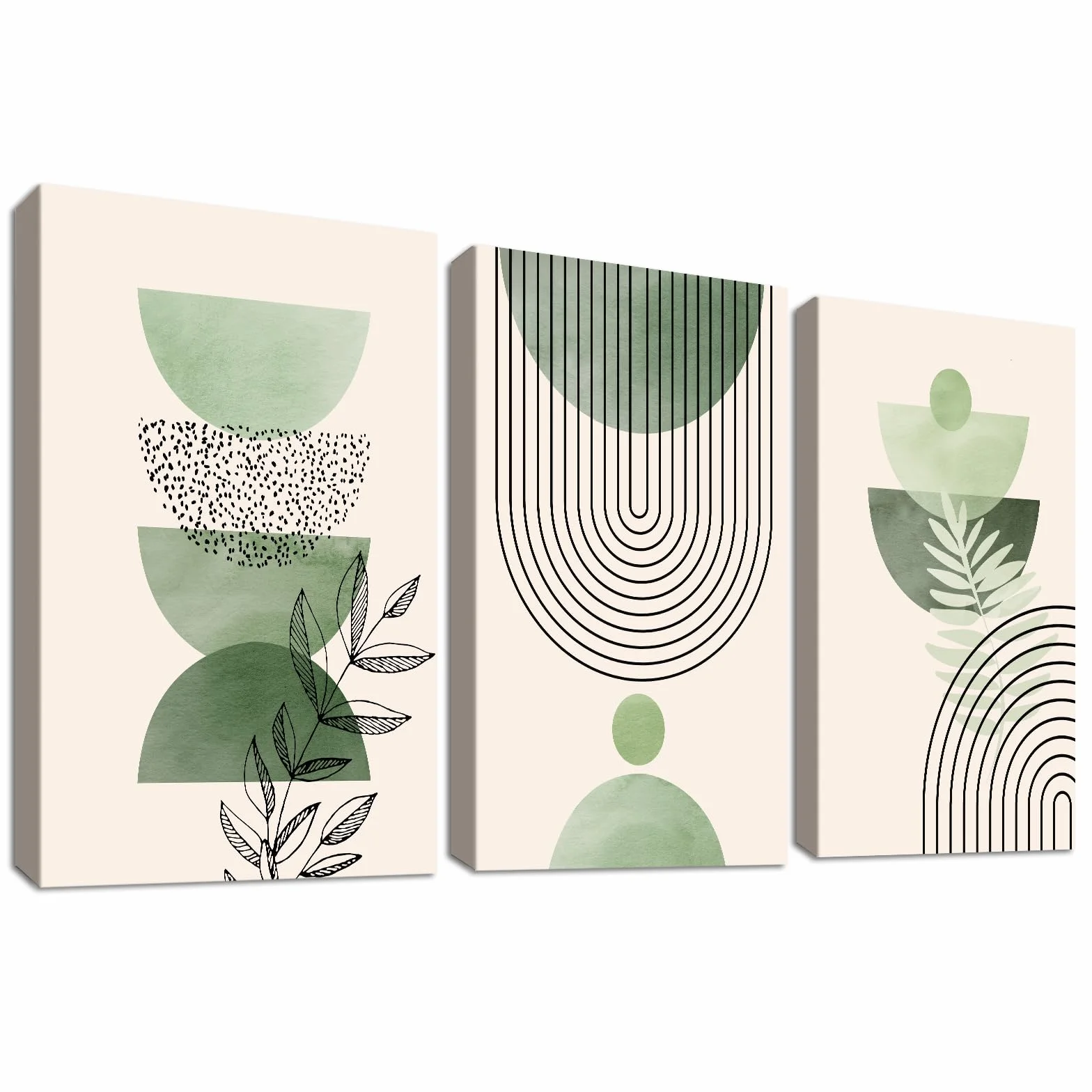 Pittura su tela Boho Salvia Verde Stampa su tela 90x40cm Quadri Moderni Decorazioni Murale