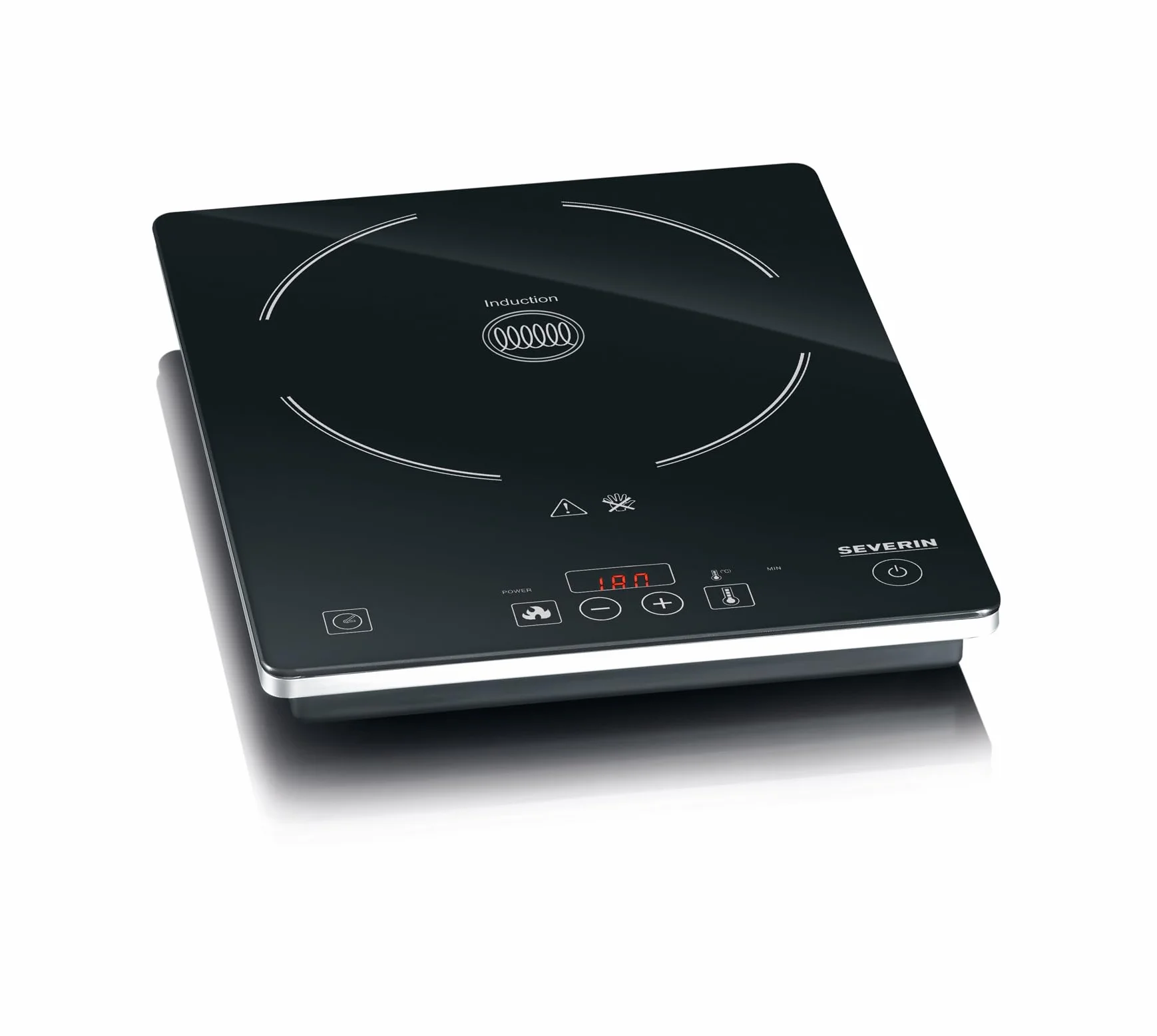 SEVERIN Piastra a Induzione Singola 2000 W Fornello da Campeggio con Piano in Vetroceramica Regolazione Continua Temperatura Nero KP 1071