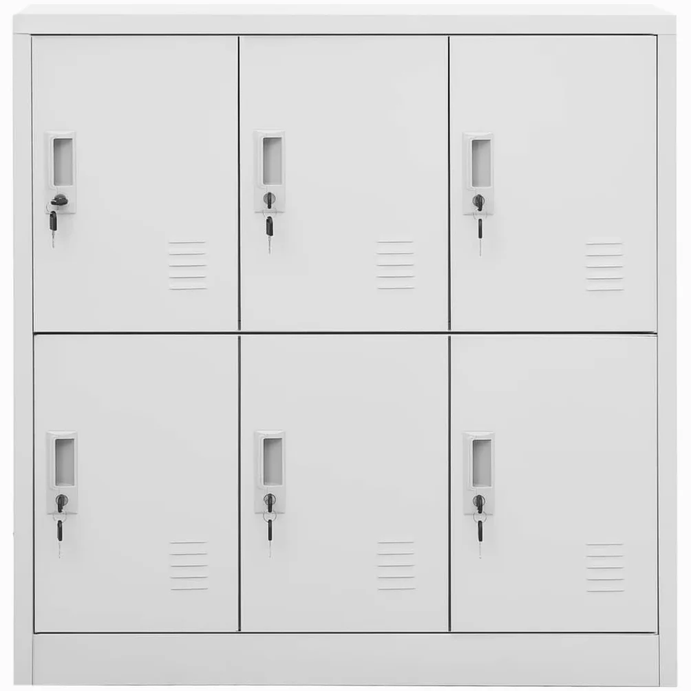 Armadio per archiviazione Armadio multifunzionale Armadio portaoggetti Armadietto con Chiave Grigio Chiaro 90x45x92,5 cm in Acciaio Adatto per camera da letto, soggiorno, ufficio