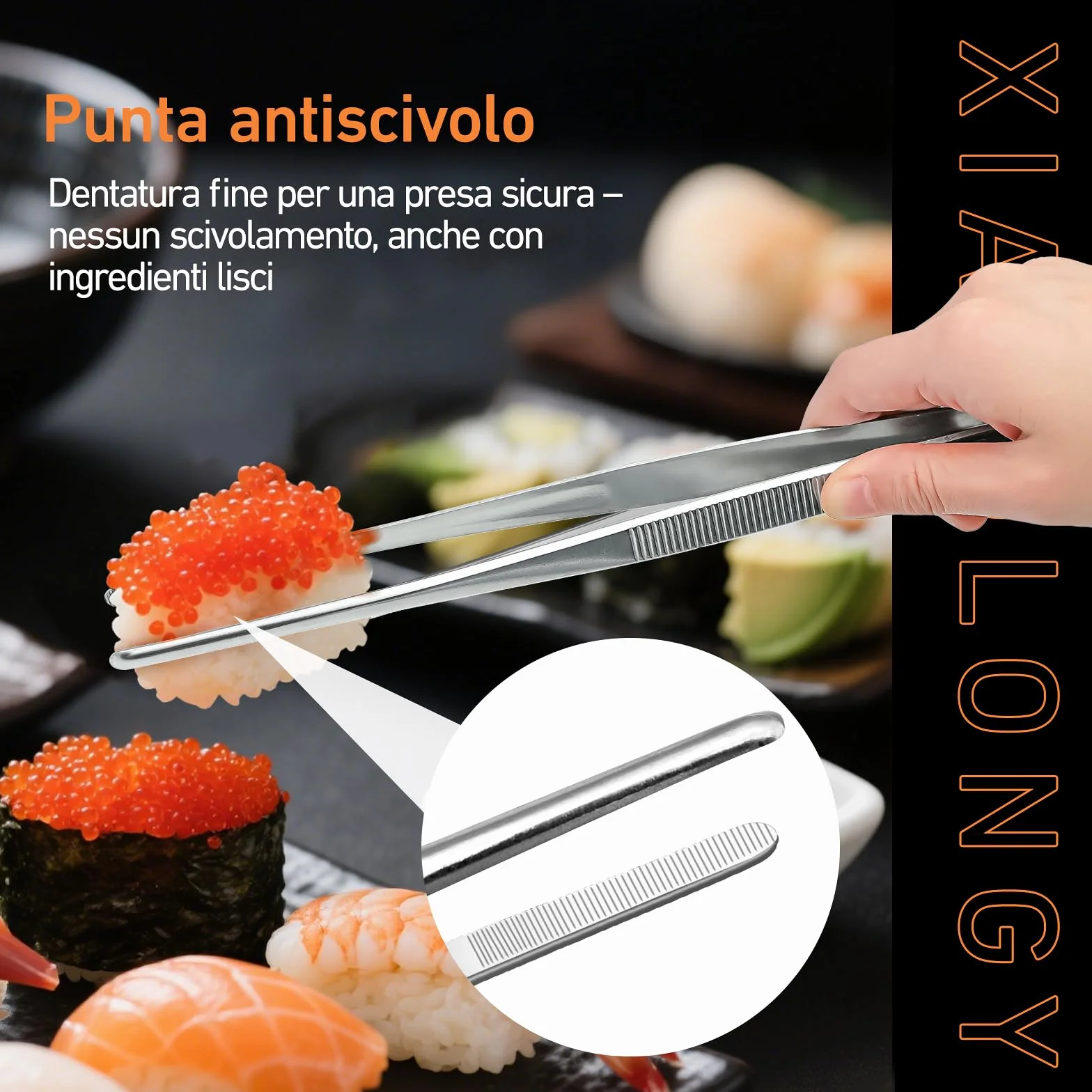 Pinze da Cucina Professionali 2 Pezzi Acciaio Seghettato 20 cm 30 cm per Chef Bistecche Barbecue