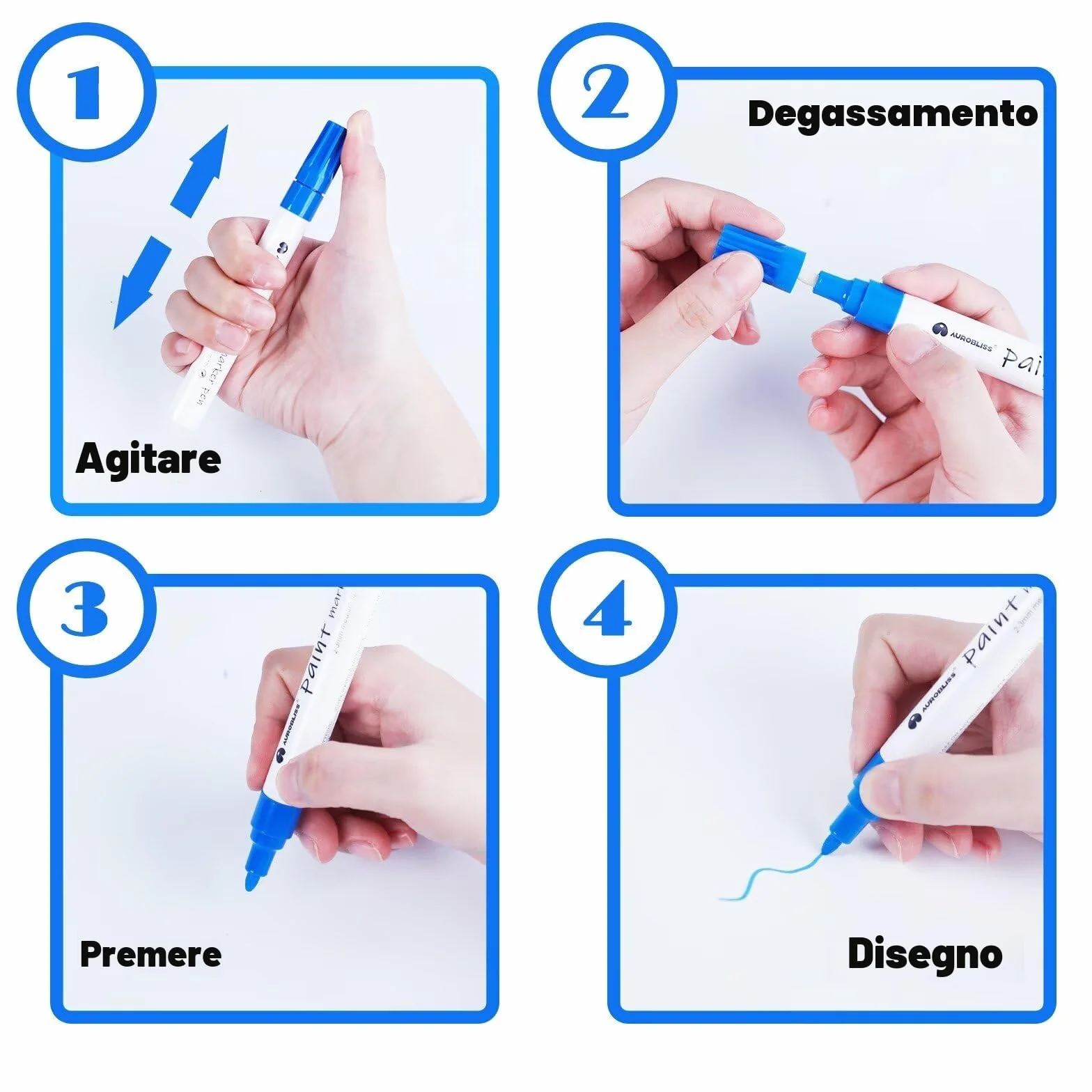 Pennarelli indelebili a base di olio impermeabili punta proiettile 2-3 mm per metallo plastica vetro legno 5 pezzi