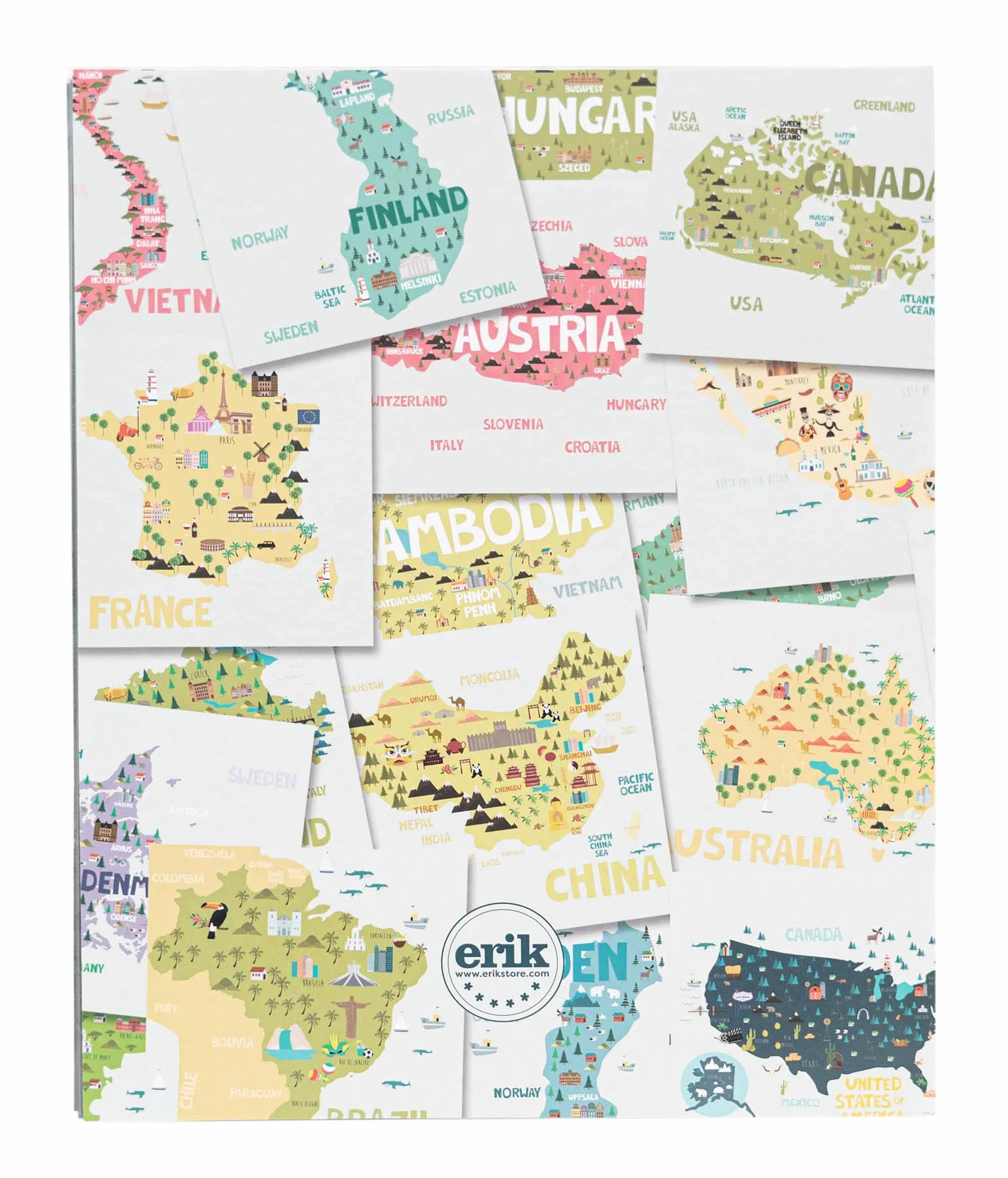 Grupo Erik Album Fotografico Around the World - Album Foto 13x20 cm con 96 Tasche, 2 per Pagine, Copertina Flessibile e Compatibile con Foto 13x18, 12x18 o 13x19