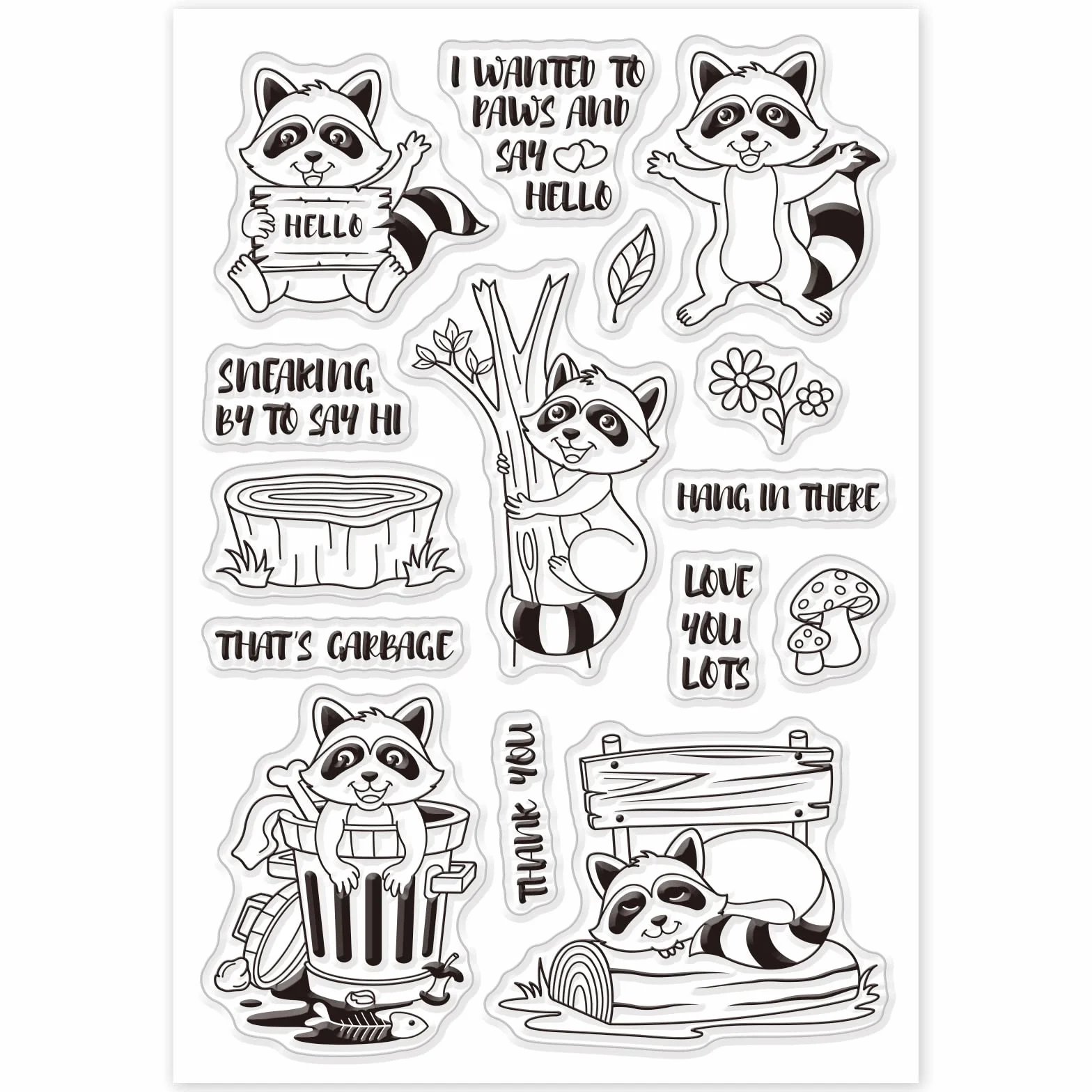 GLOBLELAND Timbro Silicone Procione Timbri Trasparenti Sigillo Procione Timbri Journaling in Silicone Trasparente per la Creazione di Biglietti e Decorazioni per Scrapbooking