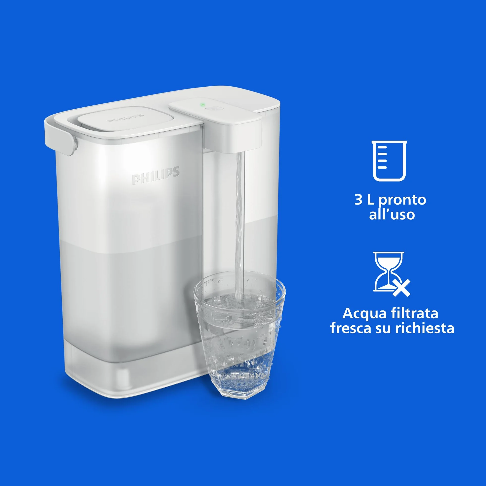 Philips Water Erogatore acqua filtrata 3 L 3x filtro Taste+ senza BPA