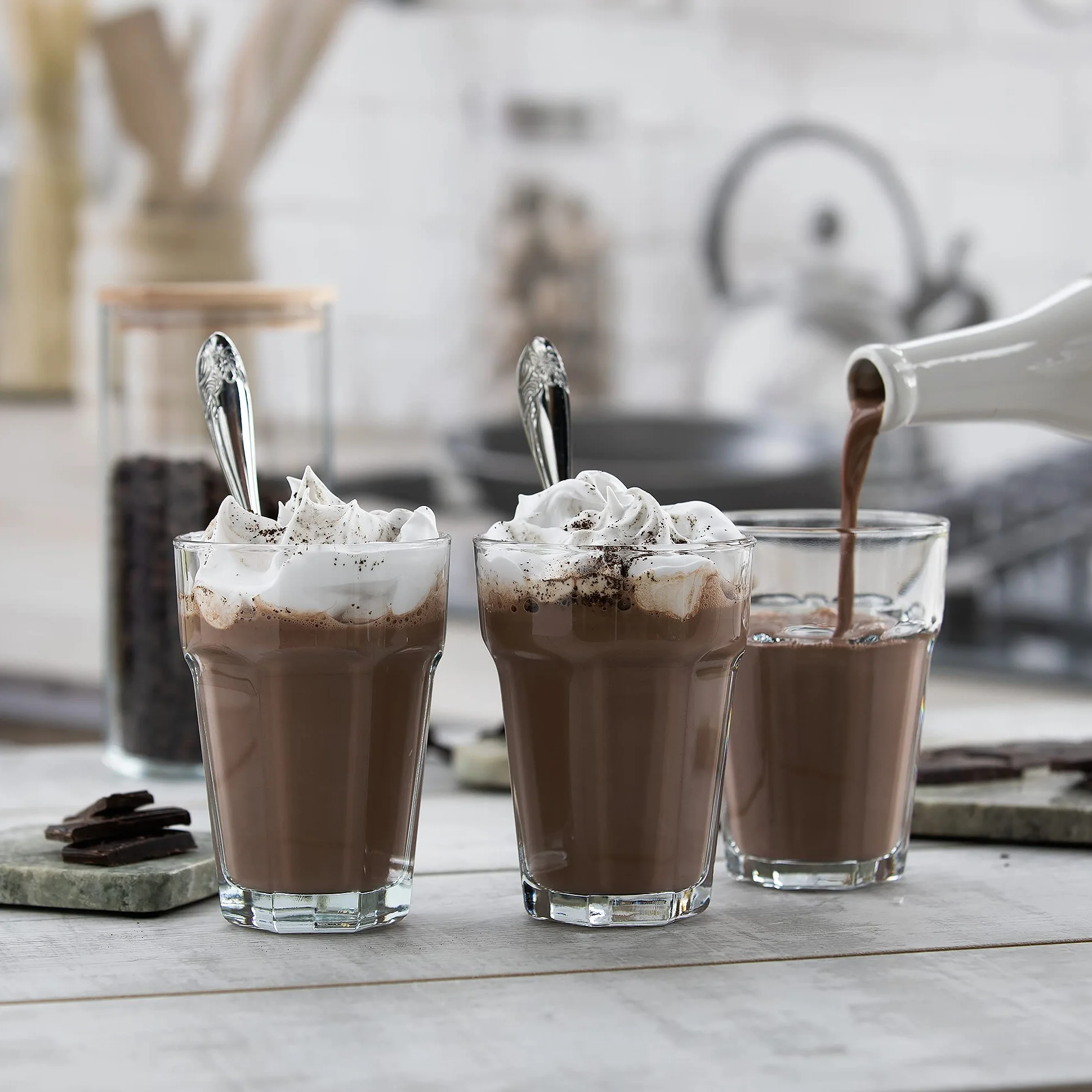 Bicchieri Cocktail 425 ml Caffè Tumbler Vetro Moderni Trasparenti Mojito Smoothie Alva