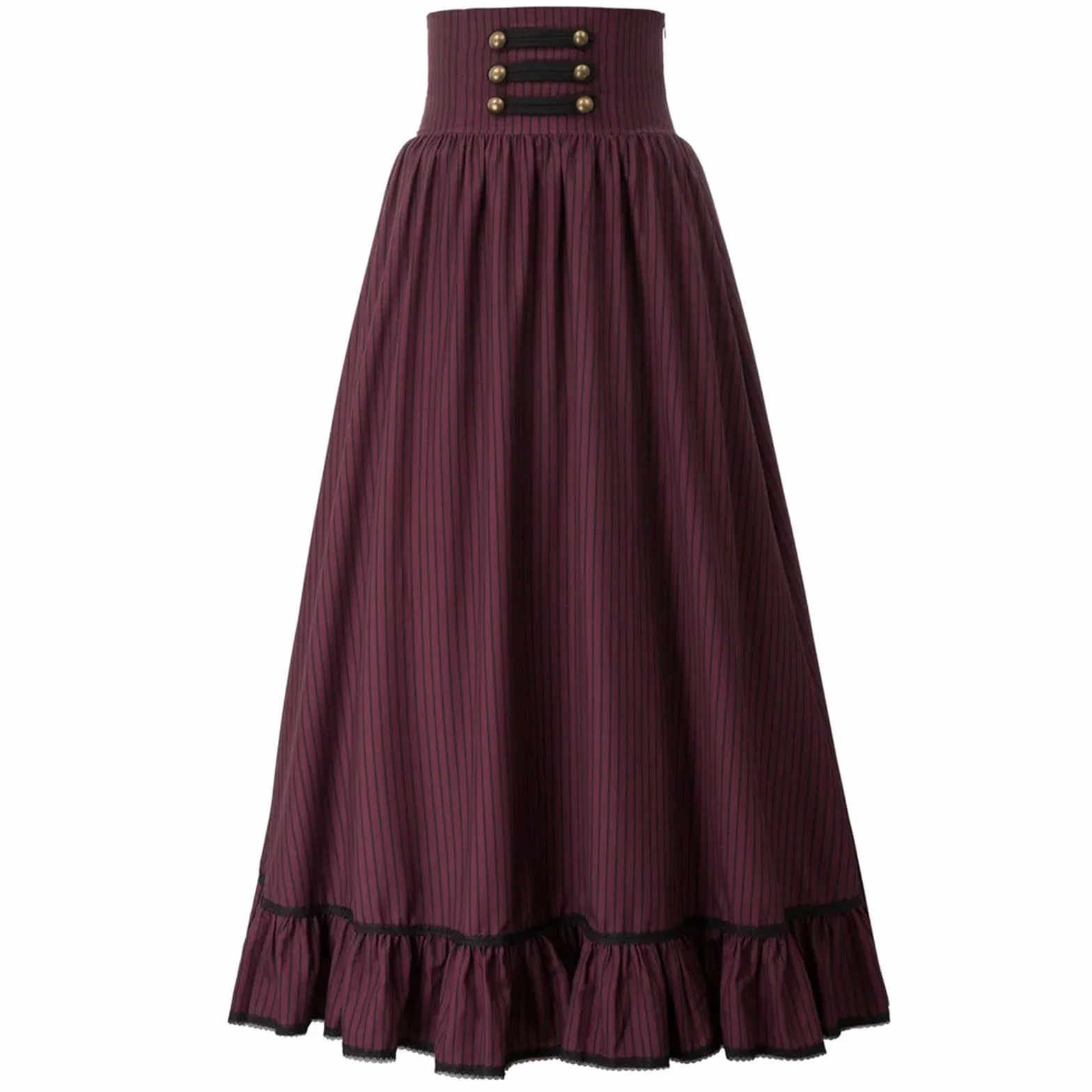 Gonna da Donna Abiti Estivi Gonna Lunga Vita Alta Orlo con Volant Linea ad A Abito da Festa Casual Pieghettato in Vita Elastica Nero M