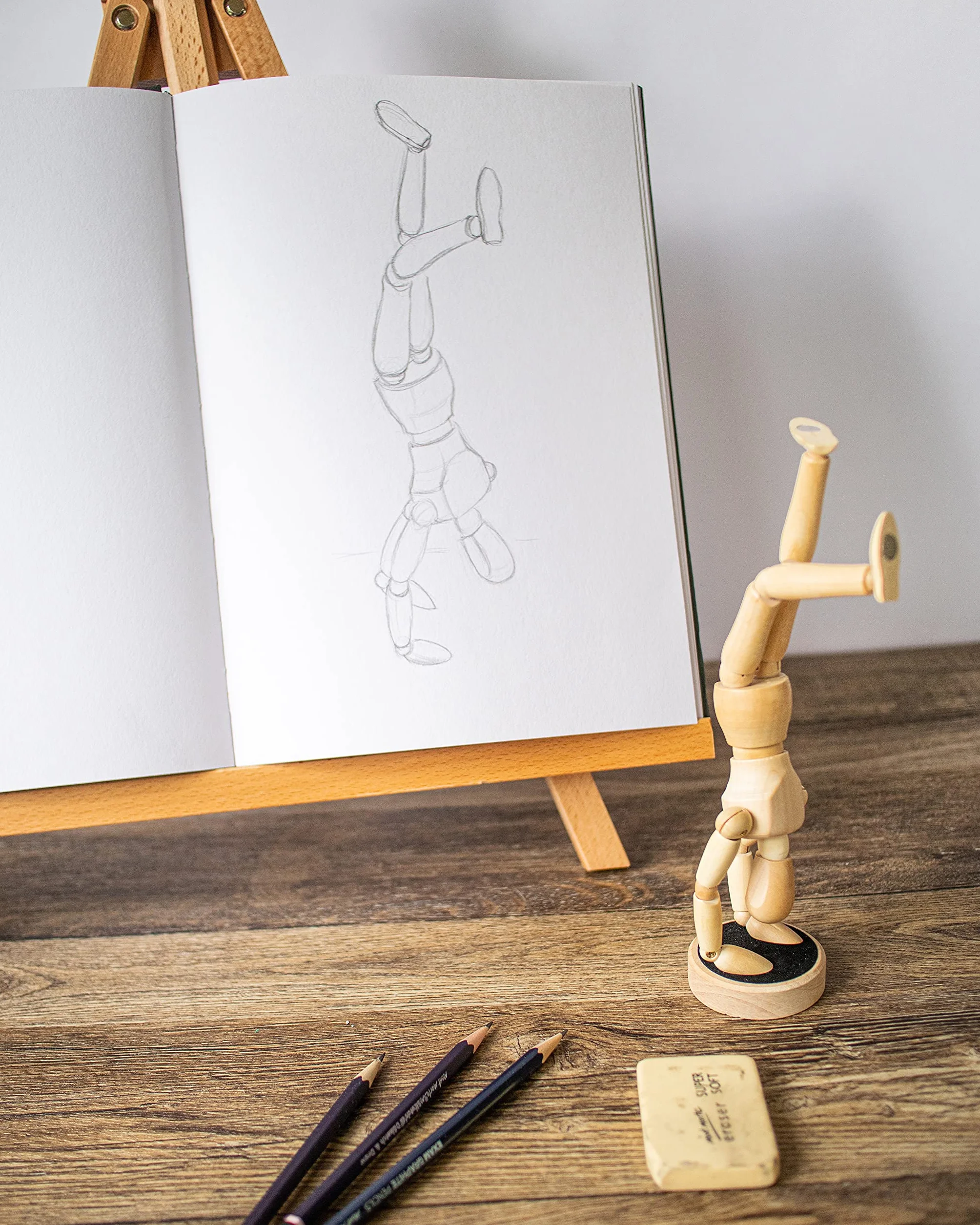 Mont Marte Manichino Disegno 20cm Legno Maschile Modello Magnetico per Artisti