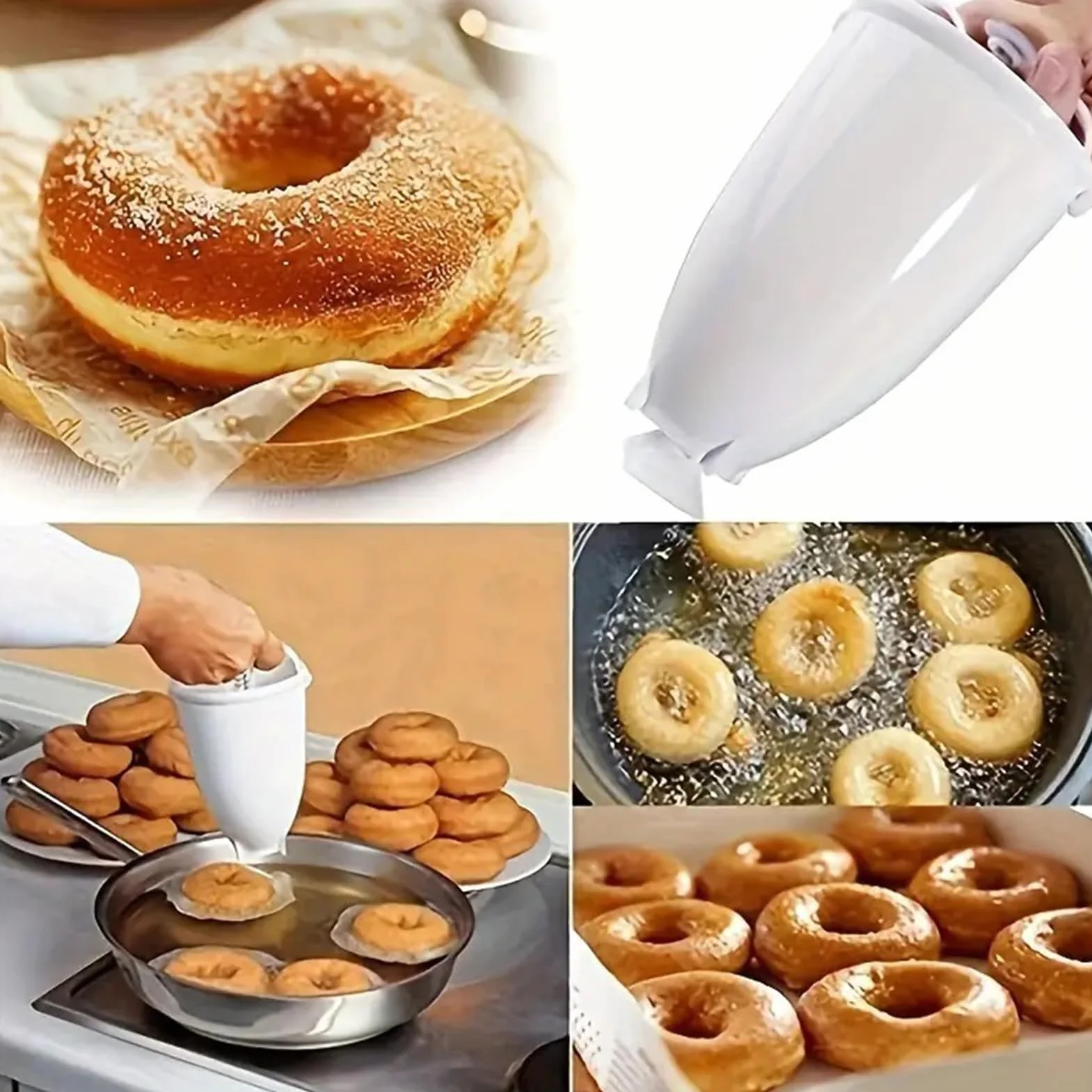ciambella portatile ciambella taglierina strumento di cottura in plastica dispenser di pasta fatta in casa fritta stampo per la produzione di pasticcini da cucina