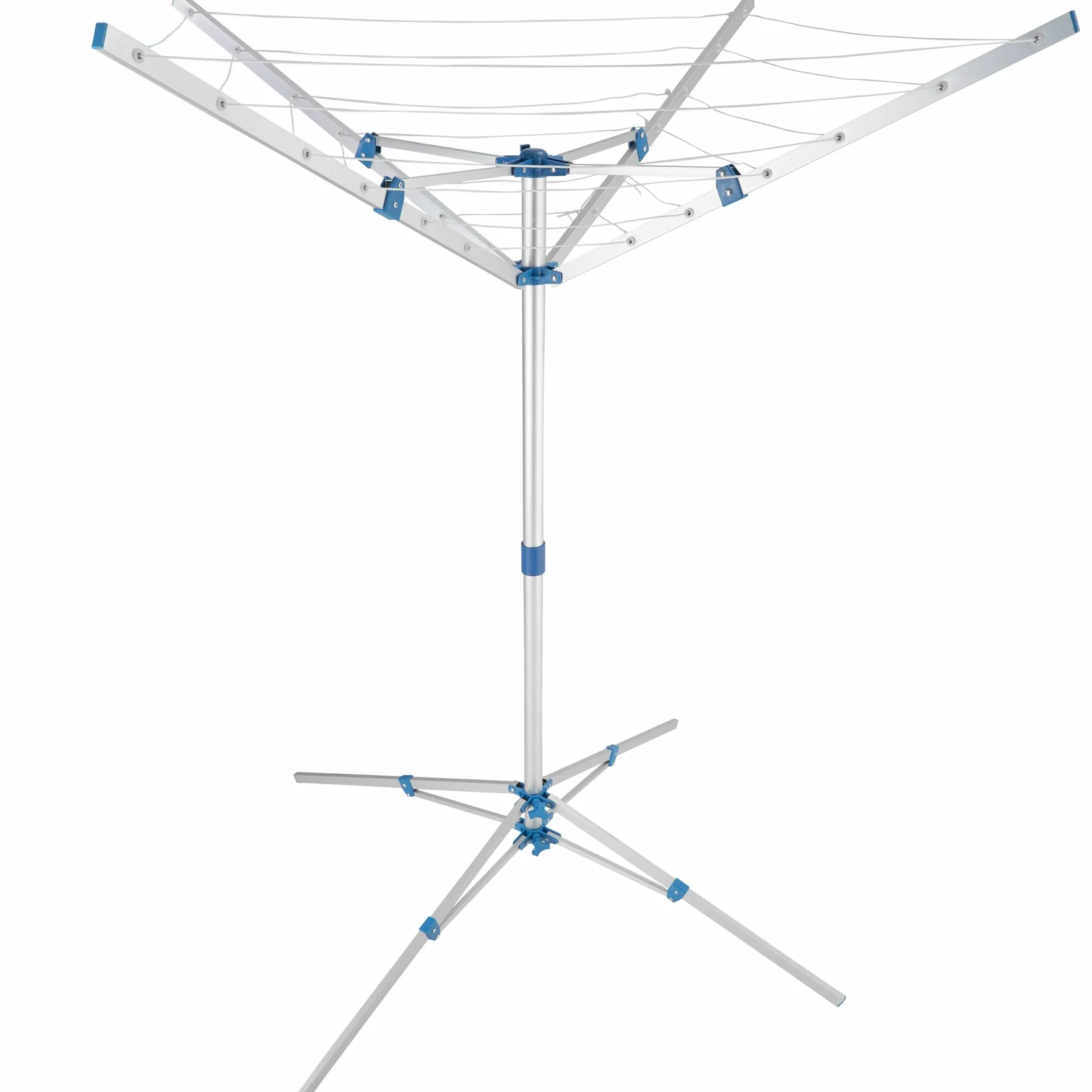 tectake Stendino a Ombrello 102x102x160cm Verticale Stendibiancheria 4 Bracci Regolabile in Altezza Alluminio Salvaspazio Grigio