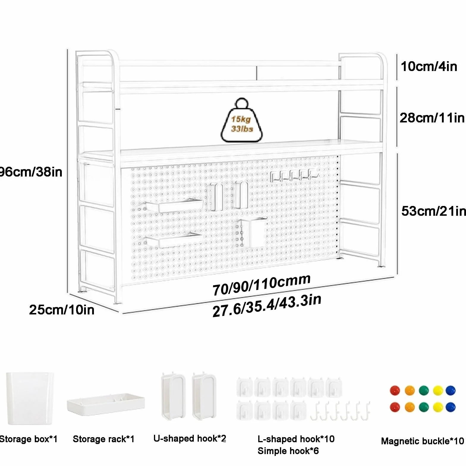 Scaffale da Scrivania regolabile, 2 livelli Libreria da scrivania, organizer da scrivania in Legno Scaffale da Espositore Per ufficio per casa e ufficio (A, 70cm)