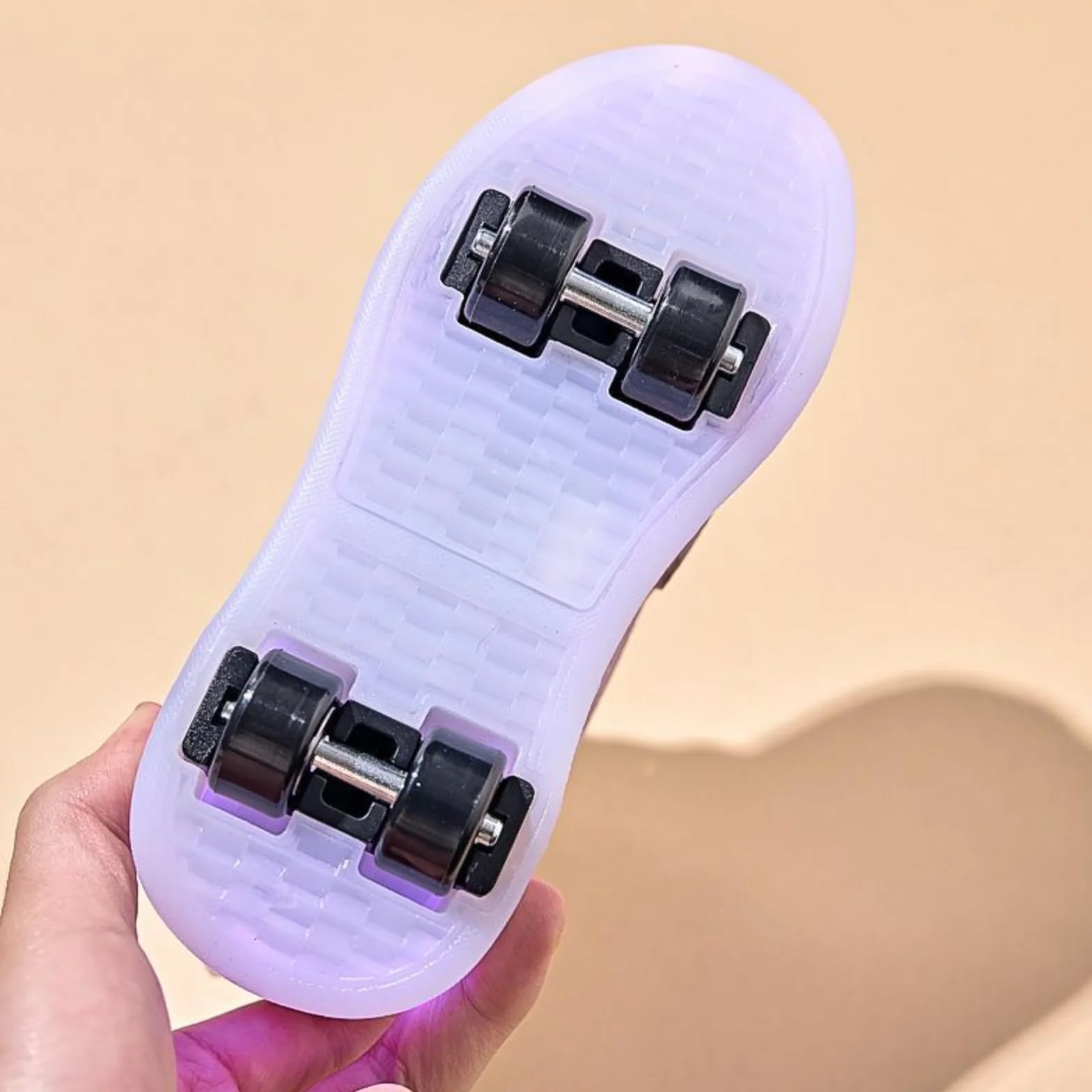 Pattini a rotelle LED per Bambini, Scarpe da Skate Regolabili a Quattro Ruote con Luci