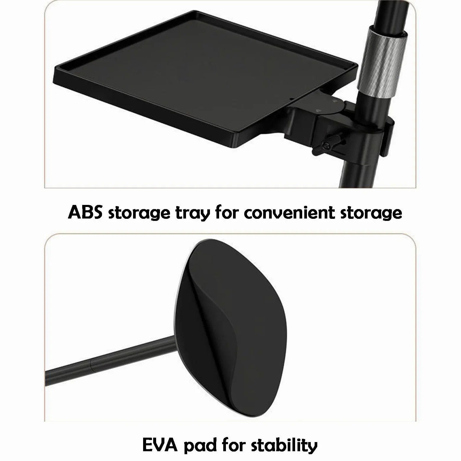 Generico Leggio da Pavimento Regolabile con Vassoio, Supporto per spartiti con Portata di 5 kg, Ideale per Ufficio e Sala conferenze, Design ergonomico, Soluzione Versatile per la Lettura e l'esposiz