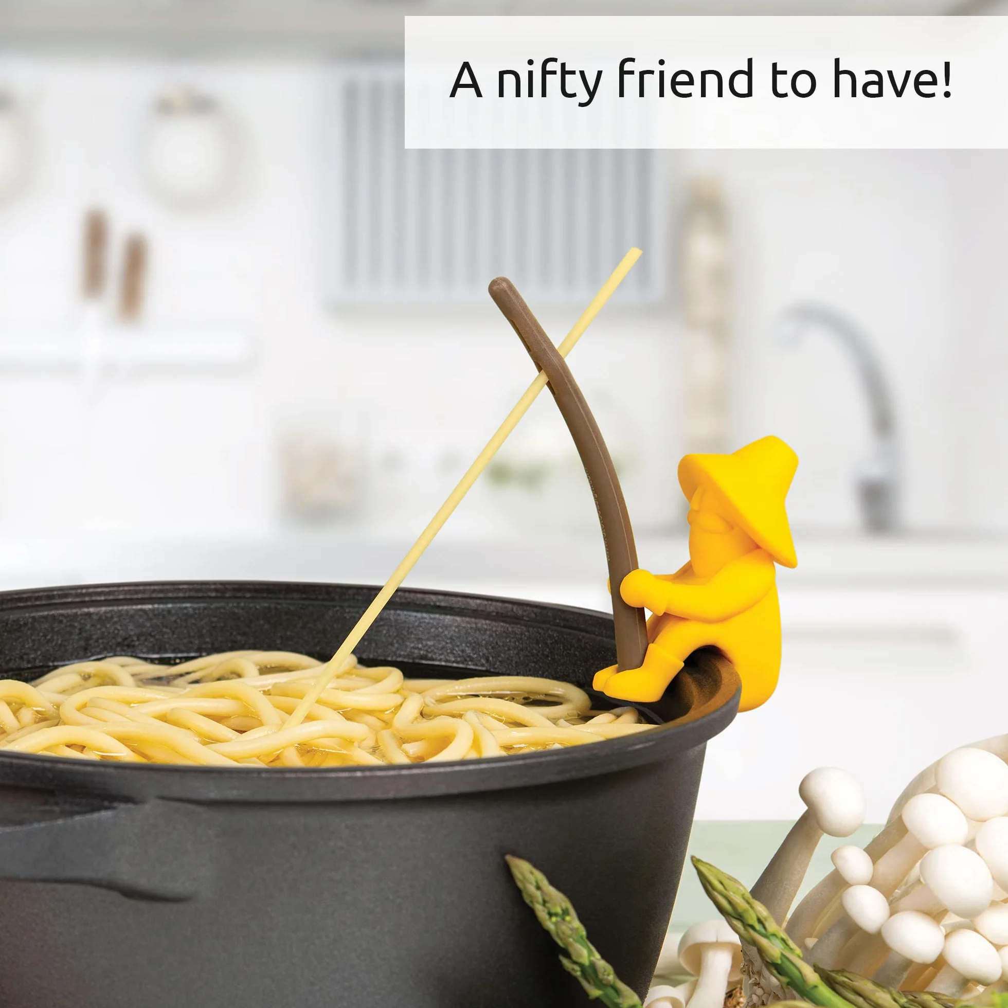 OTOTO Al Dente Spaghetti Tester and Steam Releaser - 100% BPA free and Food Safe Pasta Tester - Fun Kitchen Gadgets - Housewarming Gifts - Dishwasher Safe Kitchen Tools and Gadgets Best Sellers