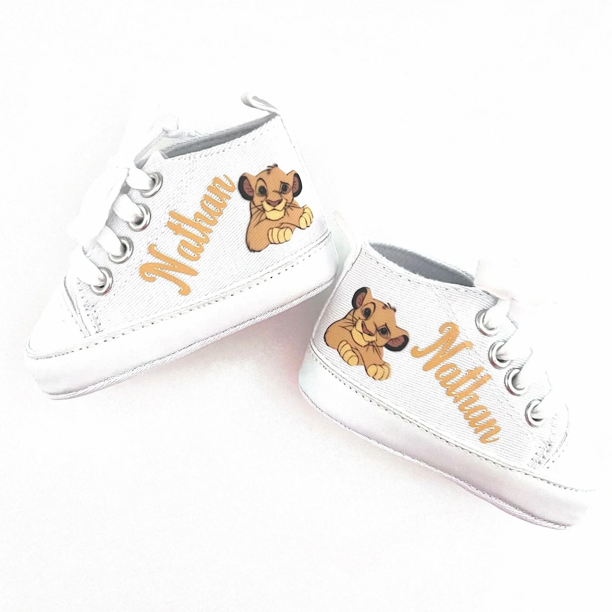 Scarpine Neonato Personalizzate con Nome Scarpe da Culla Stampa Simba 0-3 mesi
