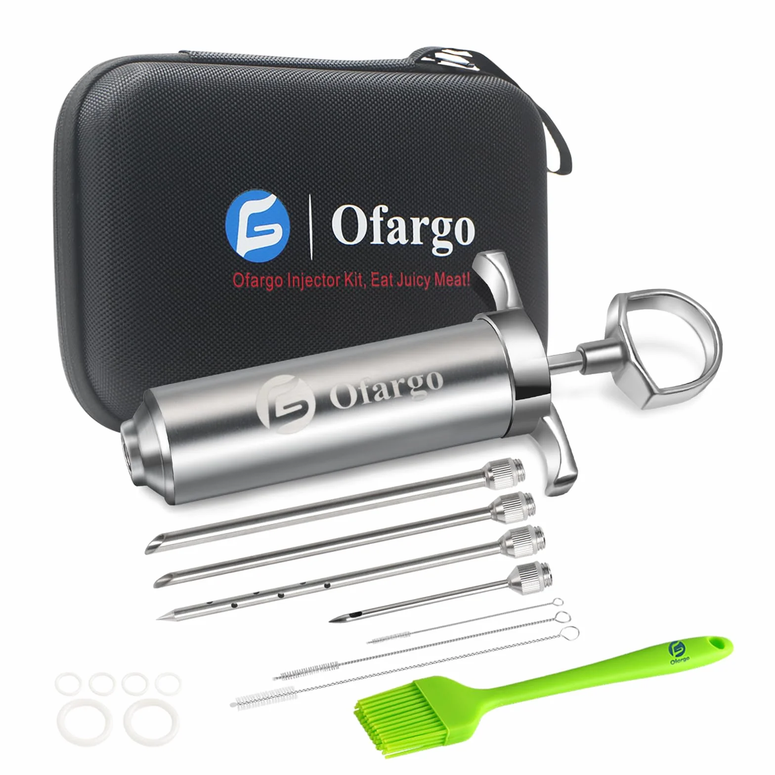 Ofargo Siringa per Carne Marinata Acciaio Inossidabile 60 ml 4 Aghi
