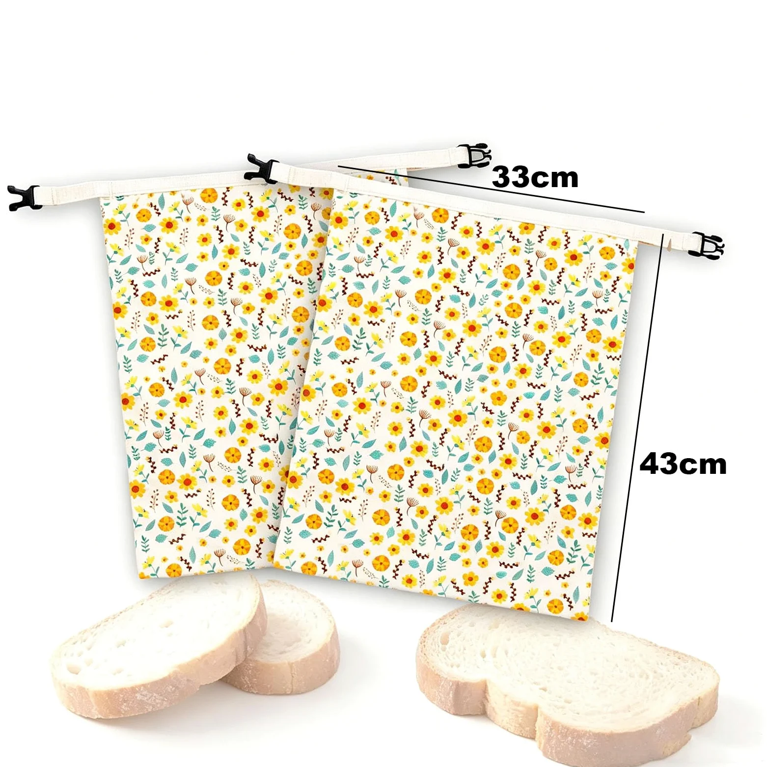 Grande contenitore per pane in cotone per lievito naturale e pagnotte fatte in casa, allunga la freschezza del sacchetto del pane cerato