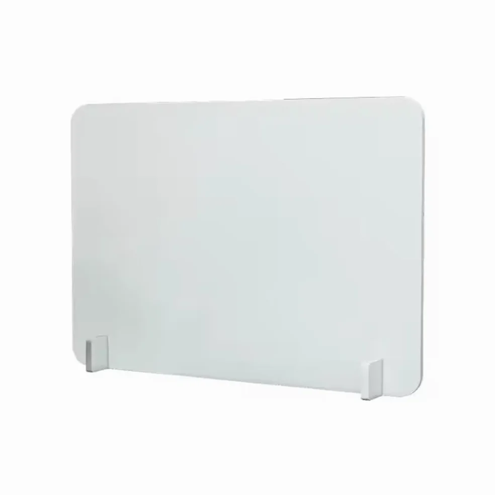Divisori da scrivania da 2 pezzi, Lavagnetta con morsetto in acrilico satinato, Protezioni per la privacy autoportanti acustiche 60x30 cm, Pannello per cubicoli portatile per scrivania, per bancone