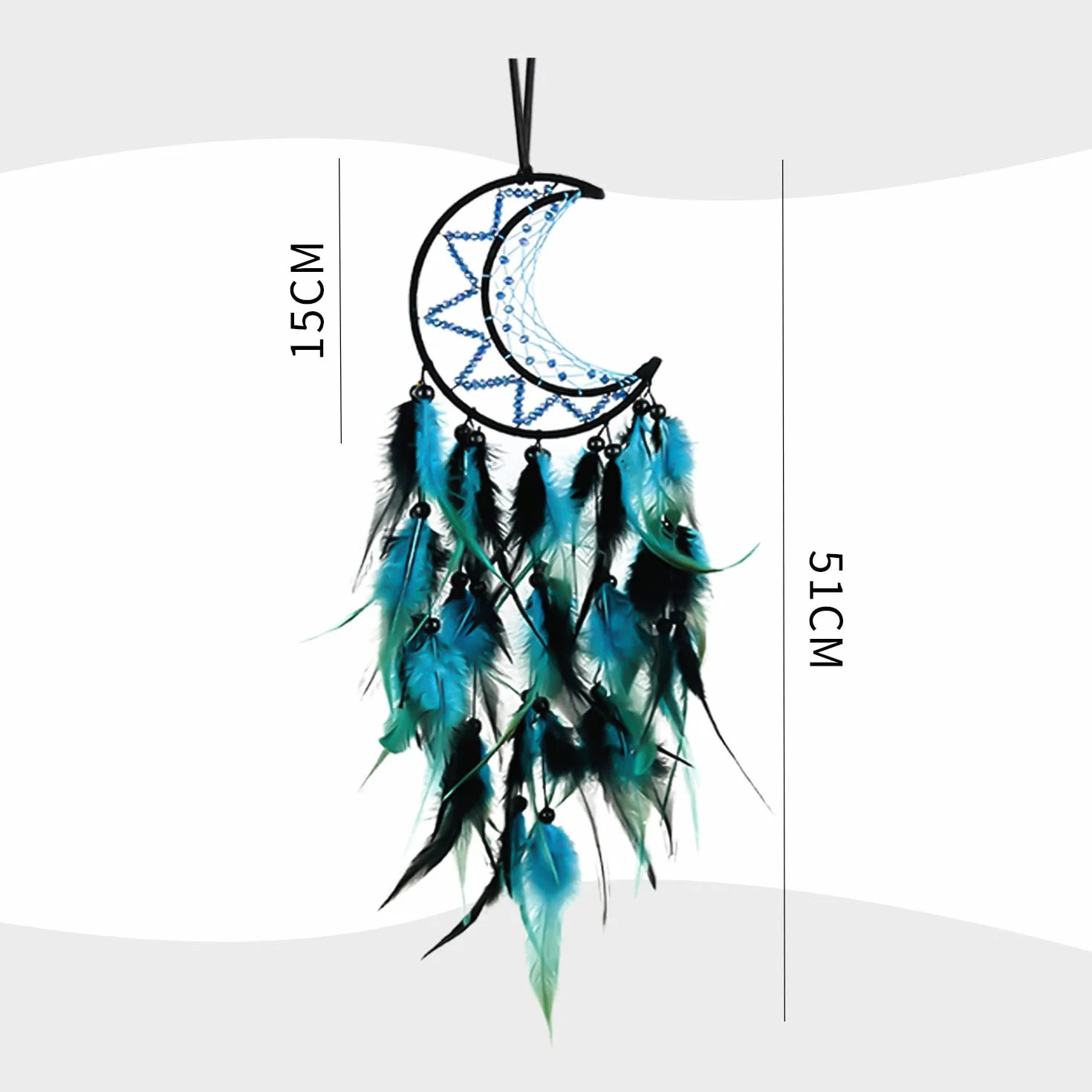 Dream Catcher Piuma Luna Ciondolo Decorativo Fatto a Mano Retrò