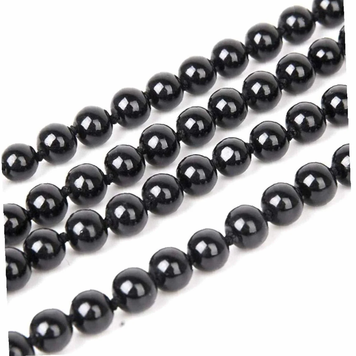 GGOOD Collana di perle nere extra-lunga a strati multi perla Faux