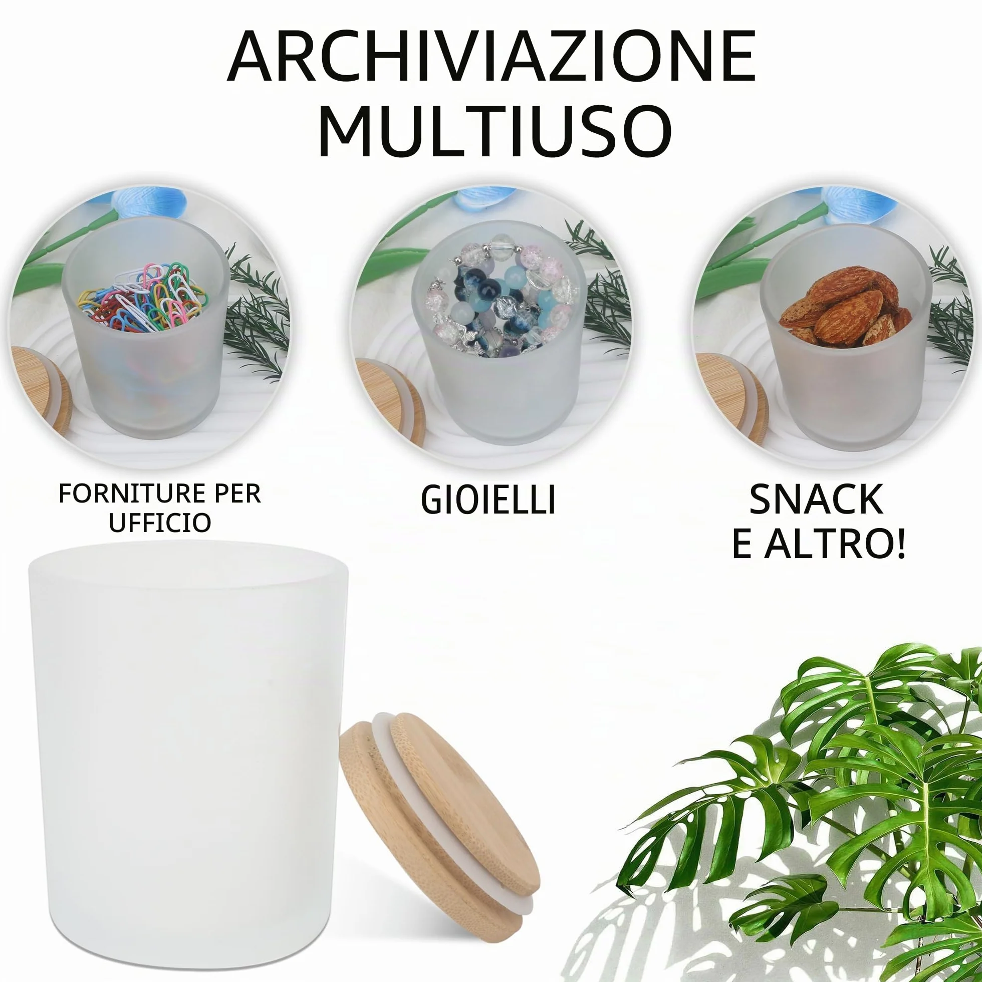 MILIVIXAY 20 barattoli vetro smerigliato 200 ml per candele spezie