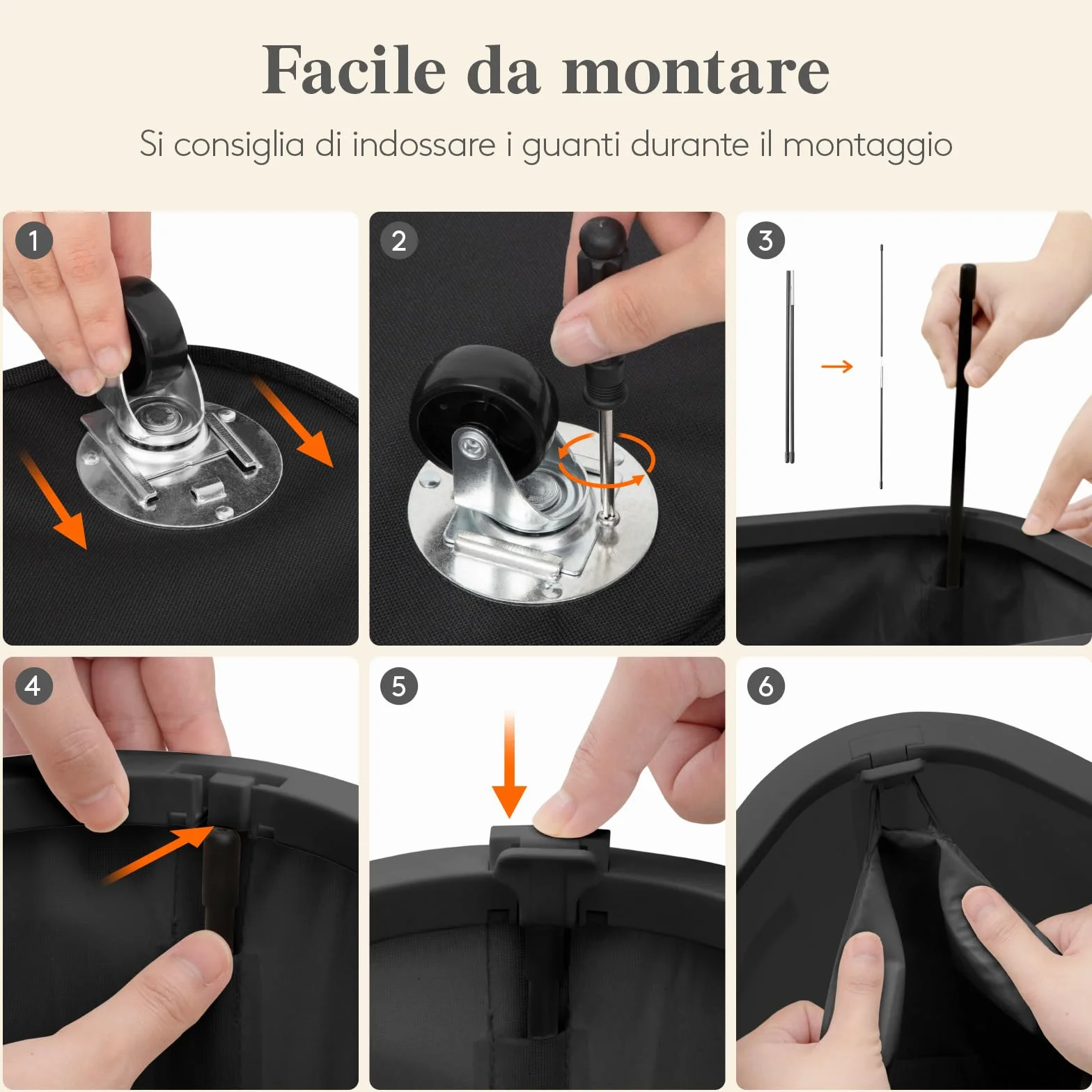 Lifewit Cesto Porta Biancheria Sporca con Coperchio e Ruote, Portabiancheria Pieghevole con Sacco Rimovibile, Laundry Basket per Camera da Letto, Bagno e Lavanderia, 85L, Nero