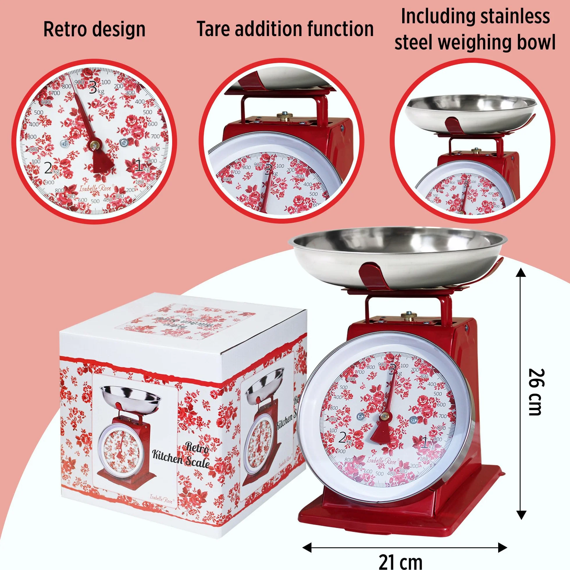 Bilancia da cucina Isabelle Rose stile Retrò Shabby chic Nathalie 6542