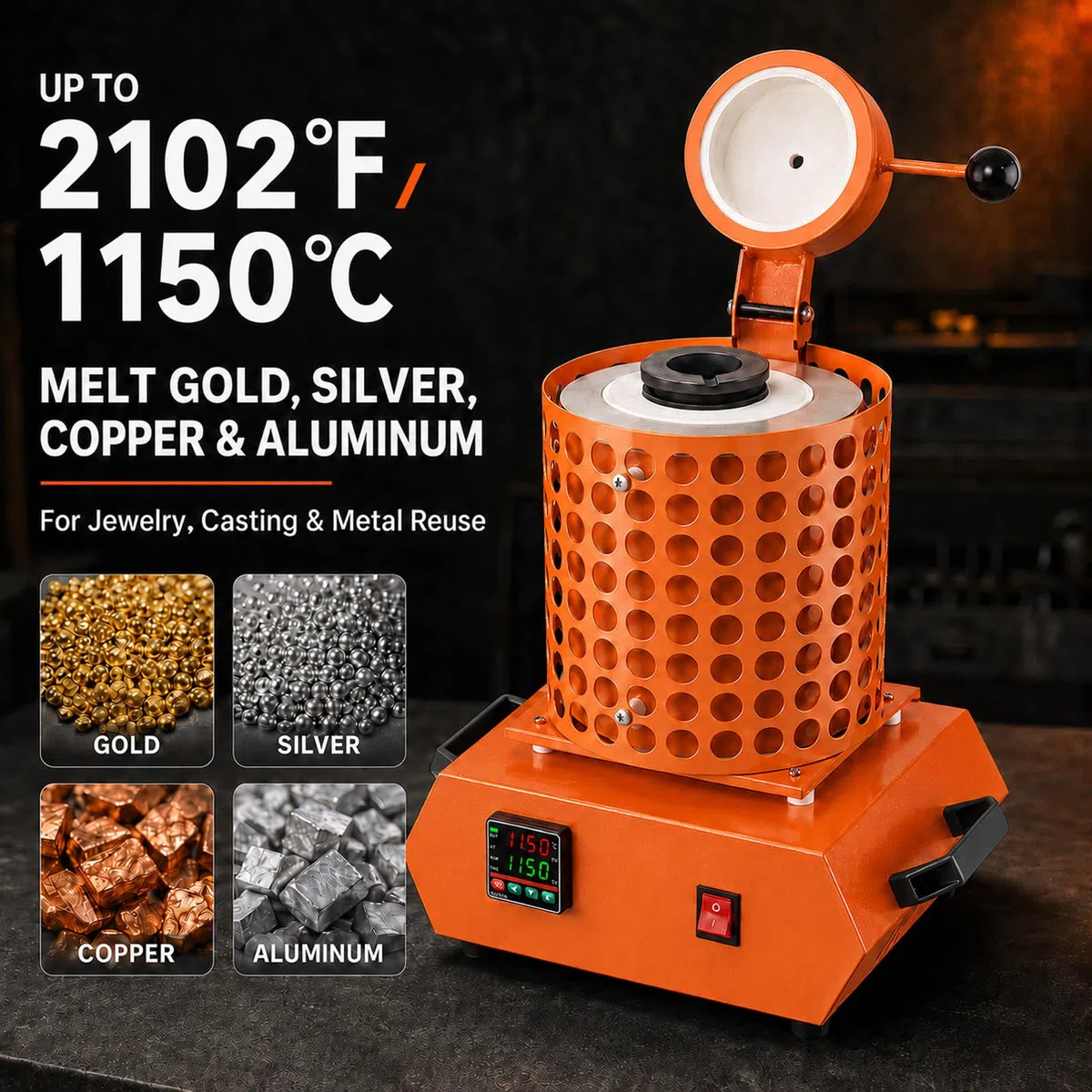Fonditore Digitale 1500 W per Oro 1kg