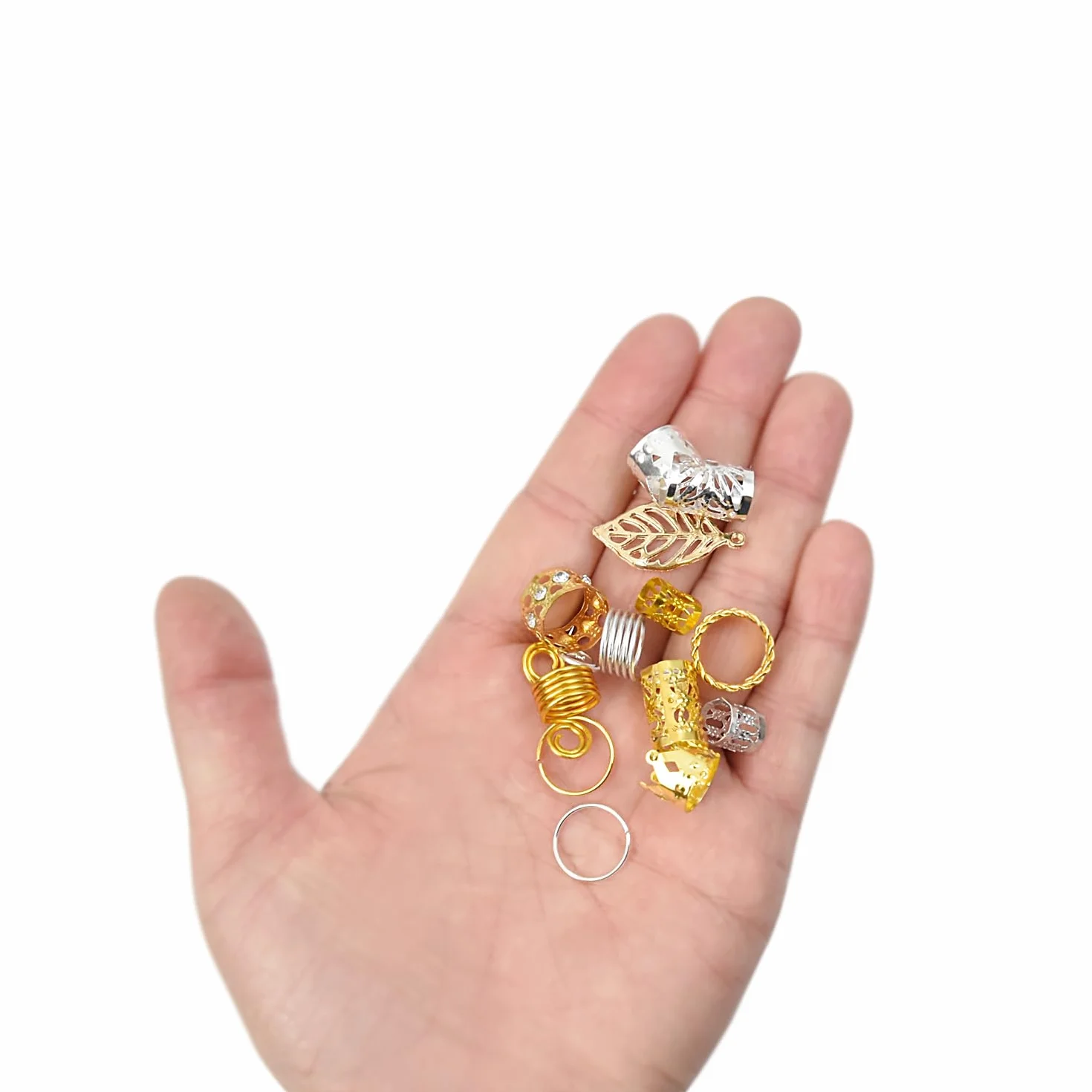 170 Pezzi Alluminio Dreadlocks Perline Accessori Gioielli Capelli (Oro, Argento)