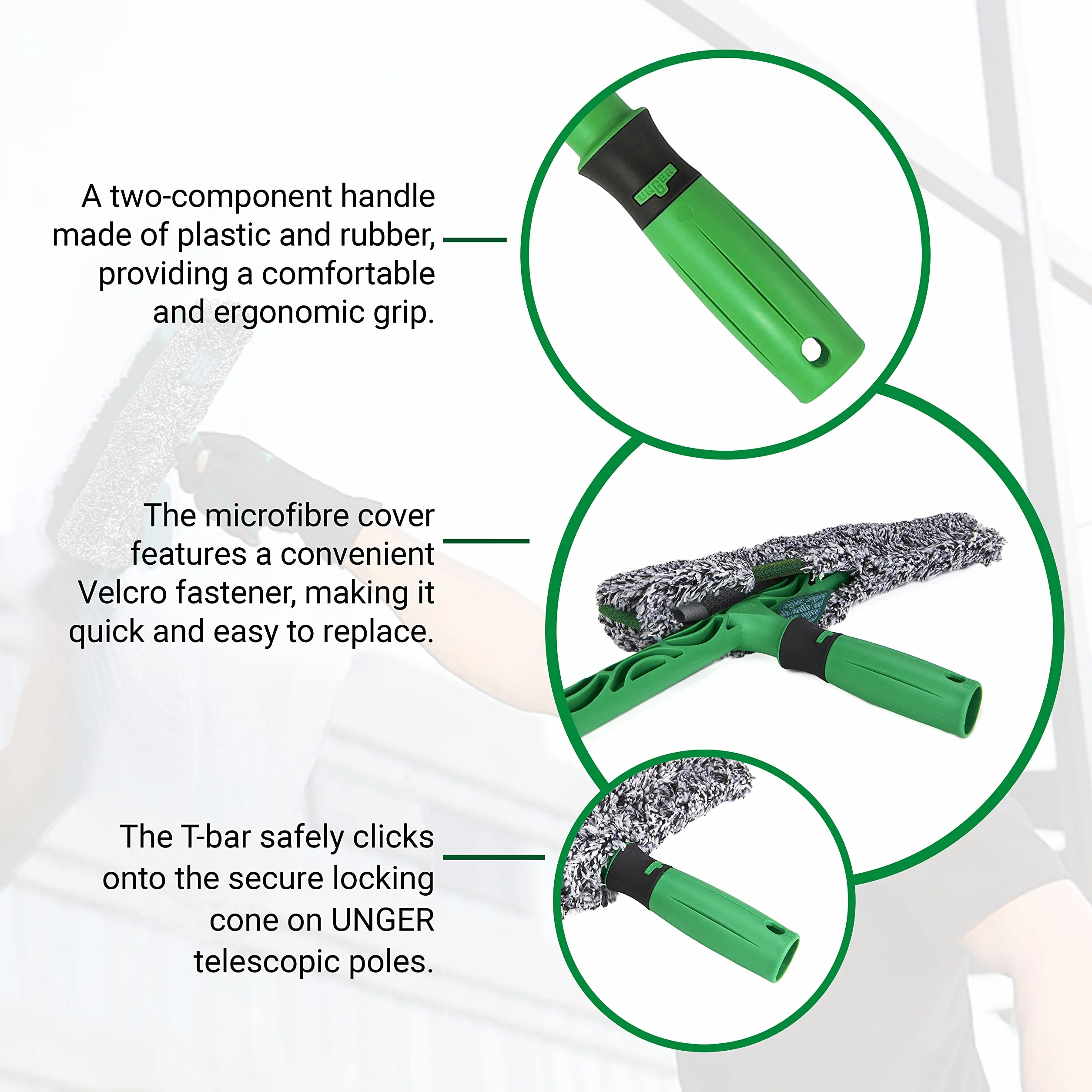 Unger ErgoTec Power BC350 Lavavetri Microfibra Poliestere Vetro Senza Aloni
