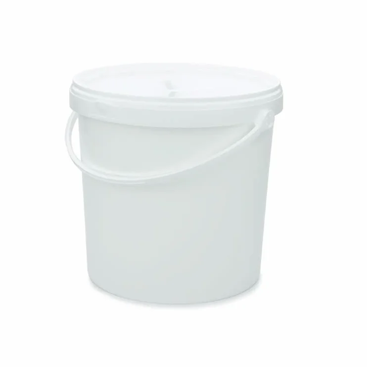 Secchio ermetico Bianco in Plastica con coperchio idoneo per alimenti (1, 10 Litri)