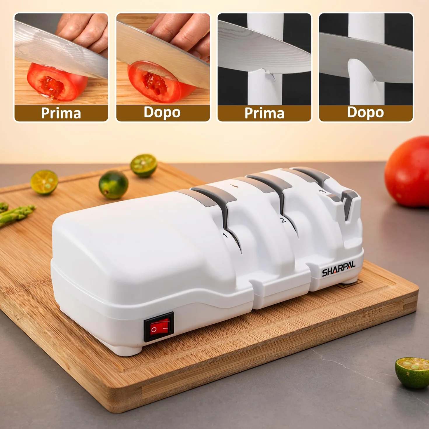 SHARPAL 198H Affilacoltelli elettrico - Sistema di affilatura a 3 stadi con diamante