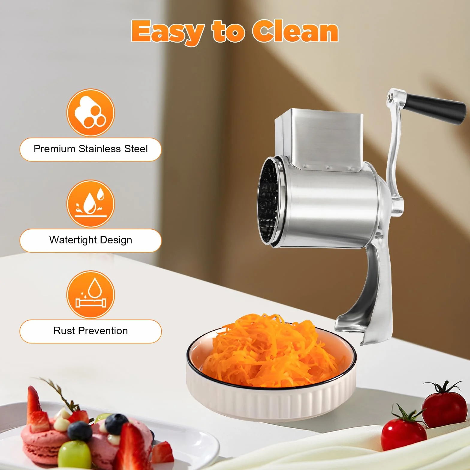 Kitchen Pro - Affettatrice verticale per verdure, grattugia, tagliaverdure, tagliaverdure, tagliatoio, schiuma, ecc