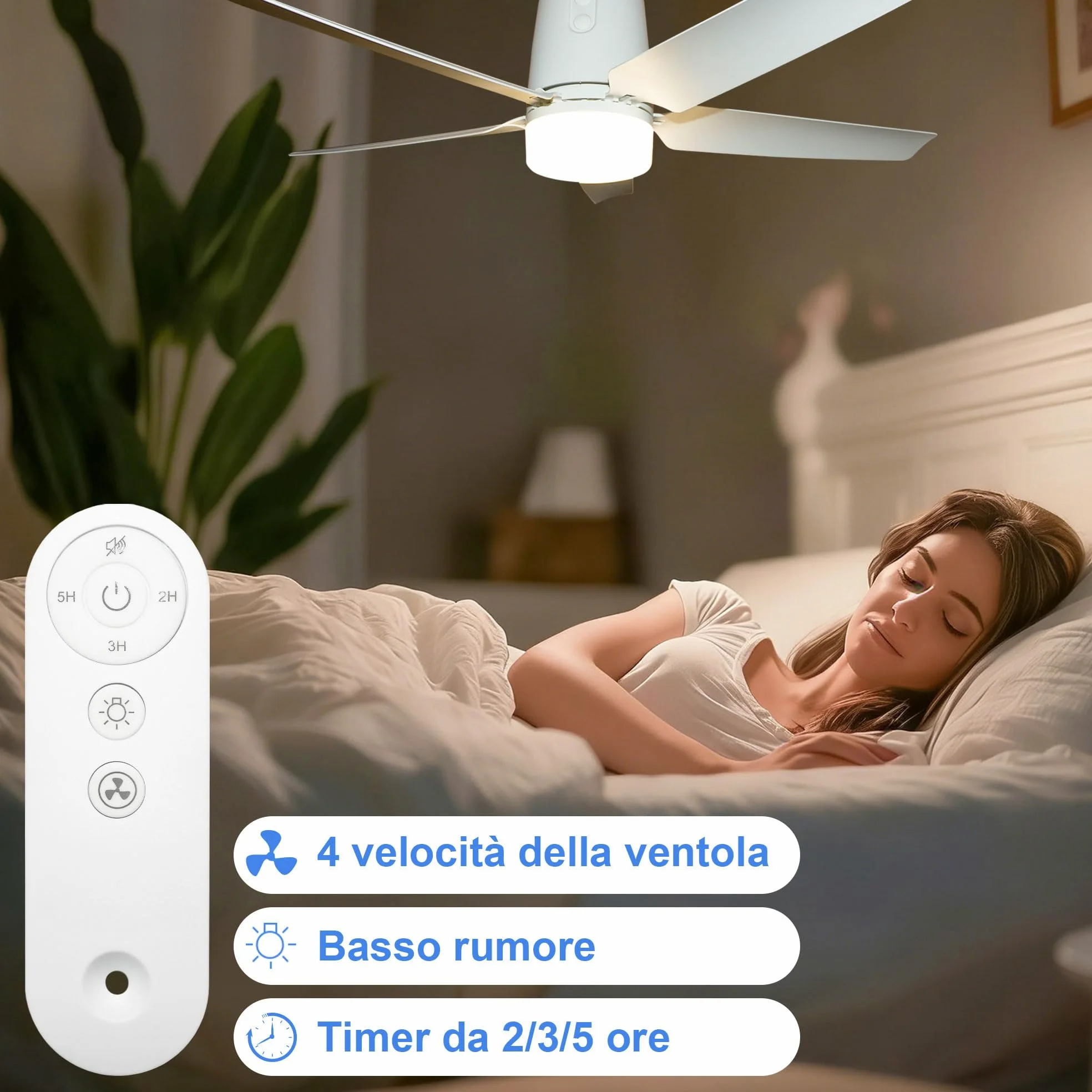 SHUNLEE Ventilatore da Esterno Soffitto, Ventilatore da Gazebo con Luce 3000-6500K, Ventilatore da Soffitto Portatile con Spina e Telecomando, Gancio, ideale per Gazebo, Tenda a Comparsa, Patio (80CM)