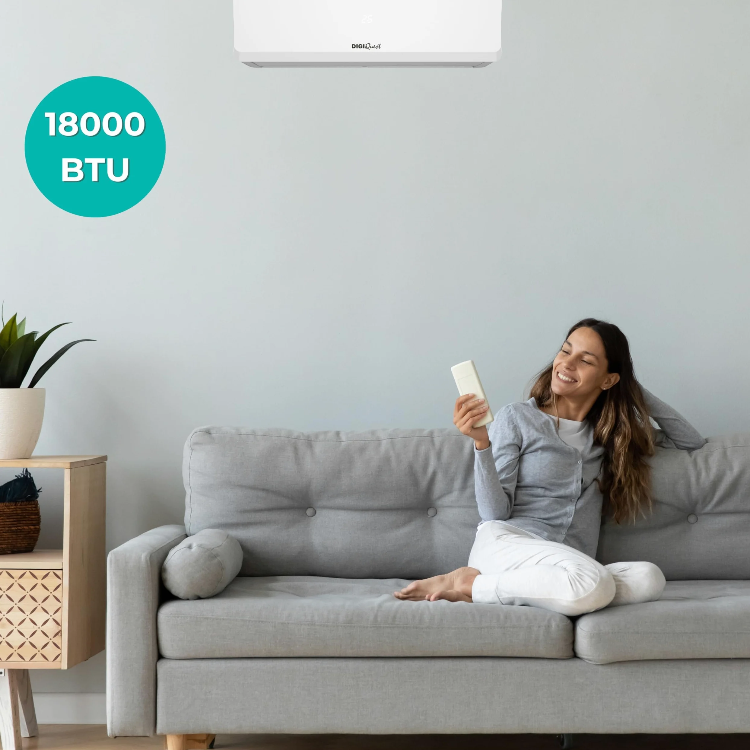 Climatizzatore Digiquest Inverter V5 18000BTU | Wi-Fi integrato | R32 | Classe A++ Raffreddamento/A+++ Riscaldamento | I FEEL | Flusso d’aria 3D | TURBO | Notte | SEER 6,1 | SCOP 5,1 | CLIMA00064