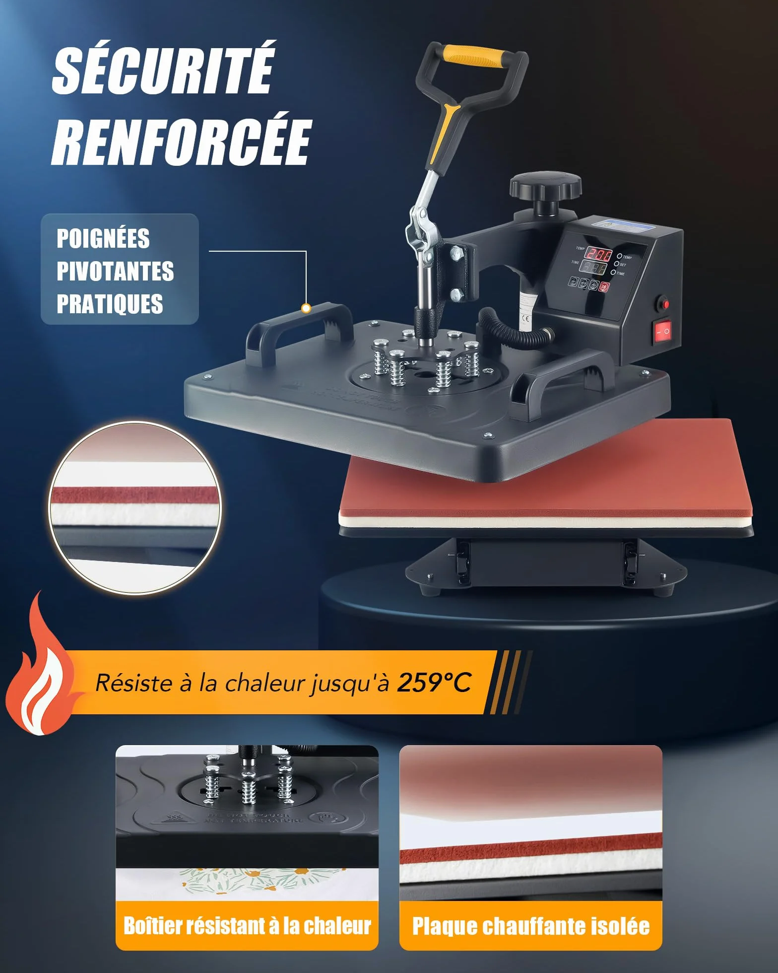 CREWORKS 30x38cm Termopressa 8 in 1 1250W Professionale Macchina per Sublimazione