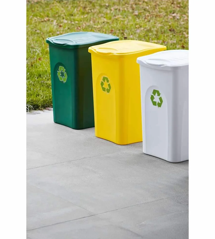 Stefanplast Pattumiera Begreen, Bianco, cm 37x37x56h