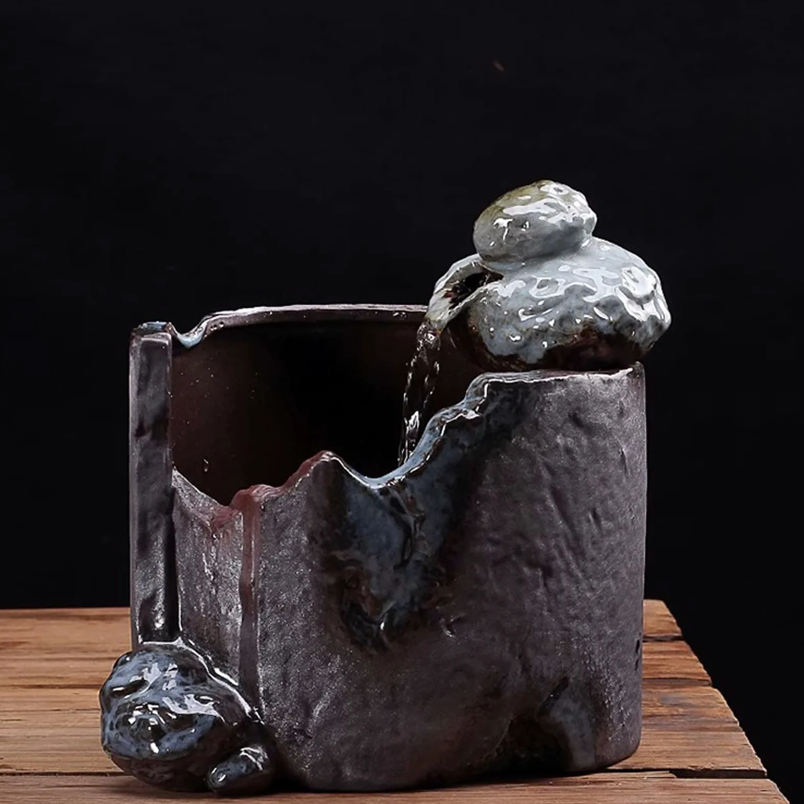 Fontana da Interno Cascate for interni Fontane Colonna Vaso in ceramica Fontana da tavolo Feng Shui Fontana da tavolo con pompa automatica I migliori regali for la casa for amici o famiglia Fontanella