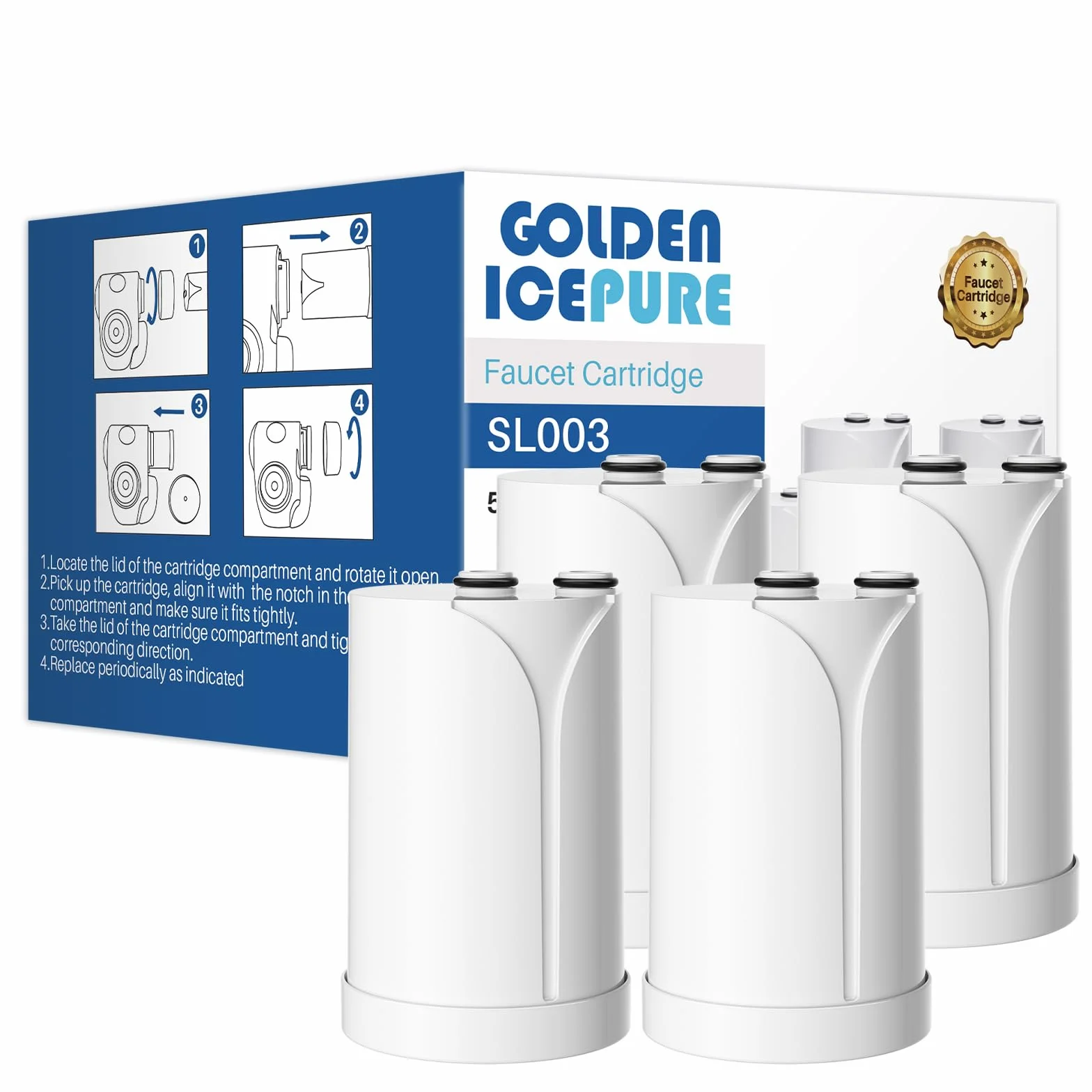 Brita On Tap Pro V-MF Filtro Acqua Rubinetto 600L Confezione 4 Pezzi Filtri