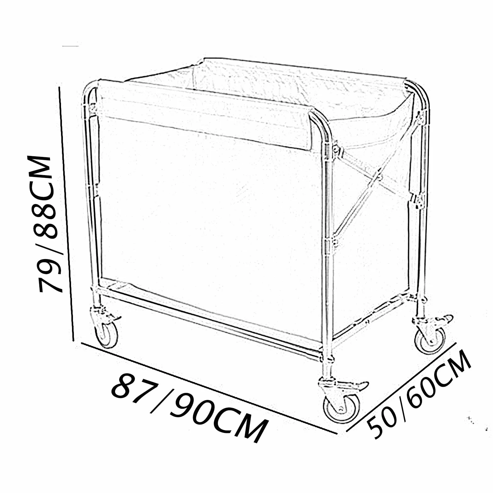 Carrello per lavanderia industriale – Carrello per biancheria da hotel resistente per scuole, uffici, hotel – grande carrello per pulizie