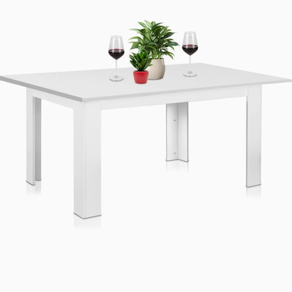 Shally Dogan Tavolo Allungabile Sala da pranzo Bianco da 110 x 70 cm a 150 x 70 cm, Design Moderno, Estensibile Salvaspazio, Ideale per Sala Pranzo, Soggiorno, Cucina, Arredamento Interno, (Bianco)