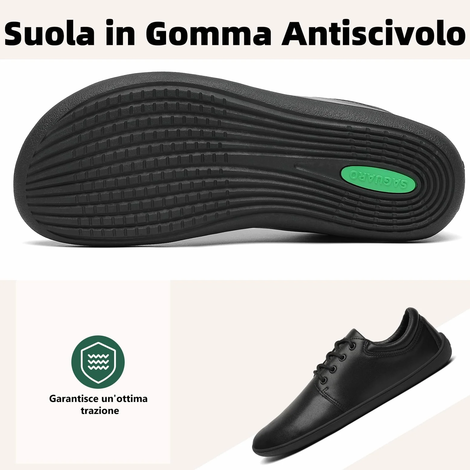 SAGUARO Scarpe Barefoot Uomo Scarpe Minimaliste Casual - con Wide Toe Box, Noble II, Gr.36-48