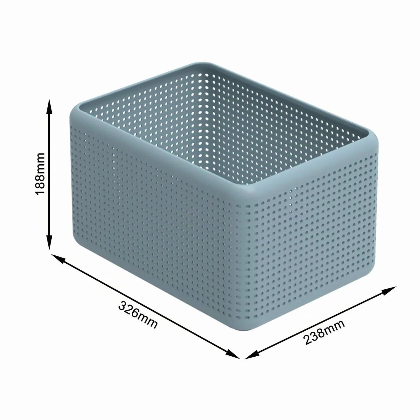 Rotho Madei Scatola di Stoccaggio, Plastica (PP Riciclato) senza BPA, Blu, 13 L, 32.6 x 23.8 x 18.8 cm