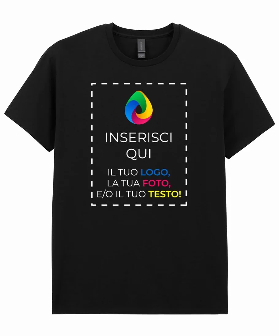 T-Shirt Uomo Cotone Organico Personalizzata con Foto o Scritta - Idea Regalo