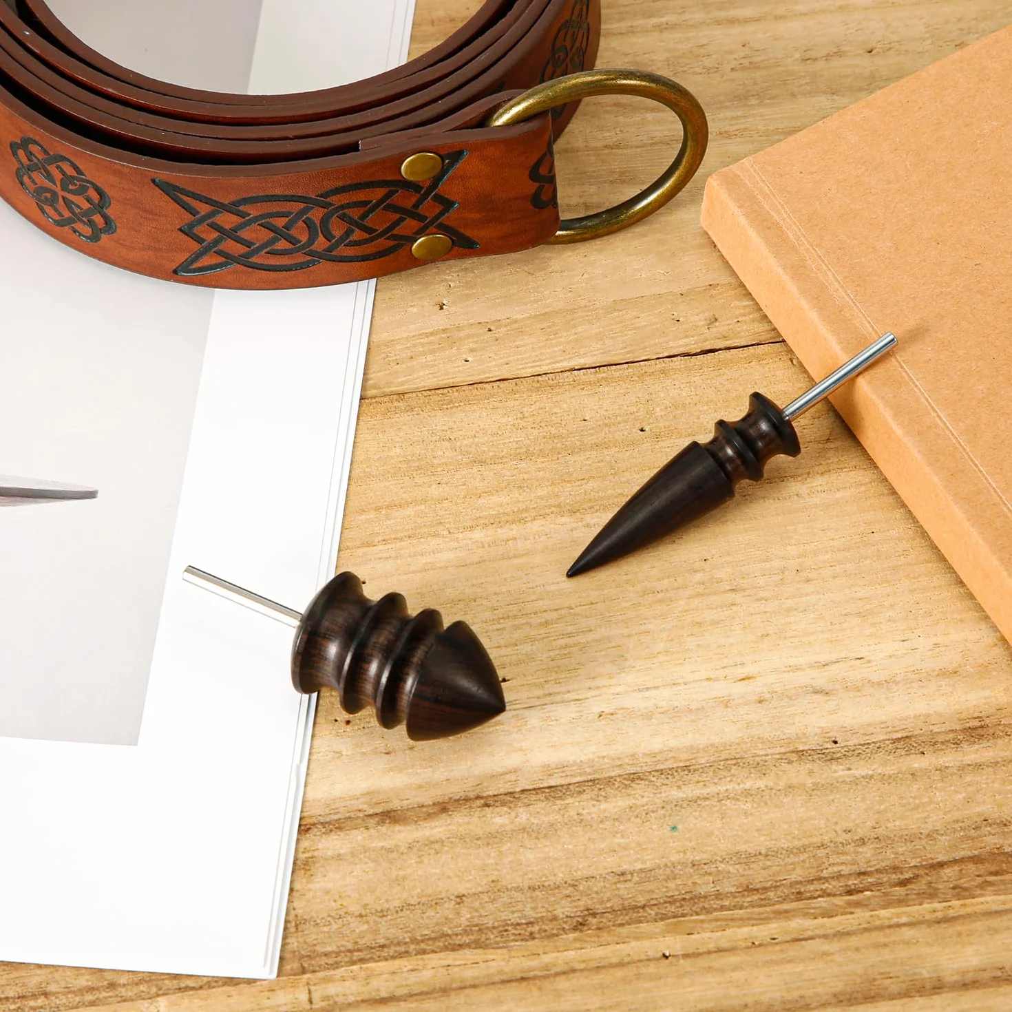 2 pezzi Punte per Lucidare la Pelle per Utensili Rotanti, 2 Stili Punte Lucidare la Pelle Strumento per Lucidare i Bordi Testa Lucidante Accessori per la Lavorazione Artigianale della Pelle