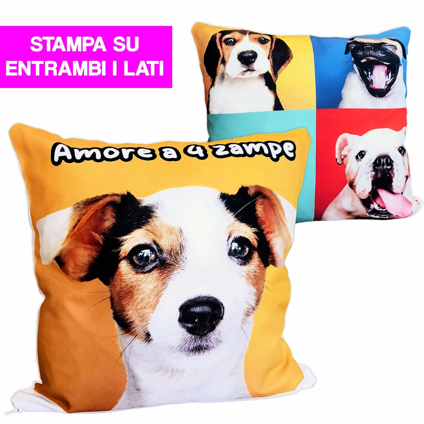 Cuscino Personalizzato 40x40cm con Foto Made in Italy - Doppia Stampa Fronte e Retro Idea Regalo