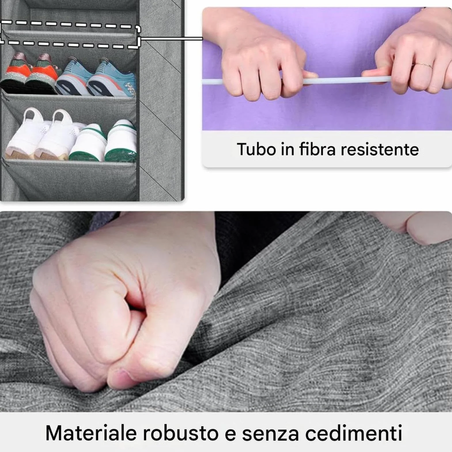 Generico Portascarpe Da Porta,Appendino Da Parete Per Conservazione A 8 Livelli | Organizzatore Scarpe Per Armadio Con Tasche Ampie E Profonde | Per Armadio Parete Porta Camera Da Dormitorio Stivali
