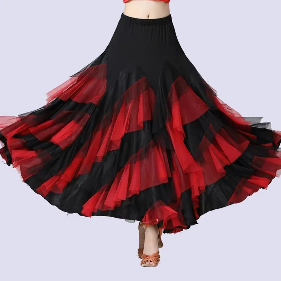 Gonna Lunga a Strati Altalena Elegante Ballo Latino