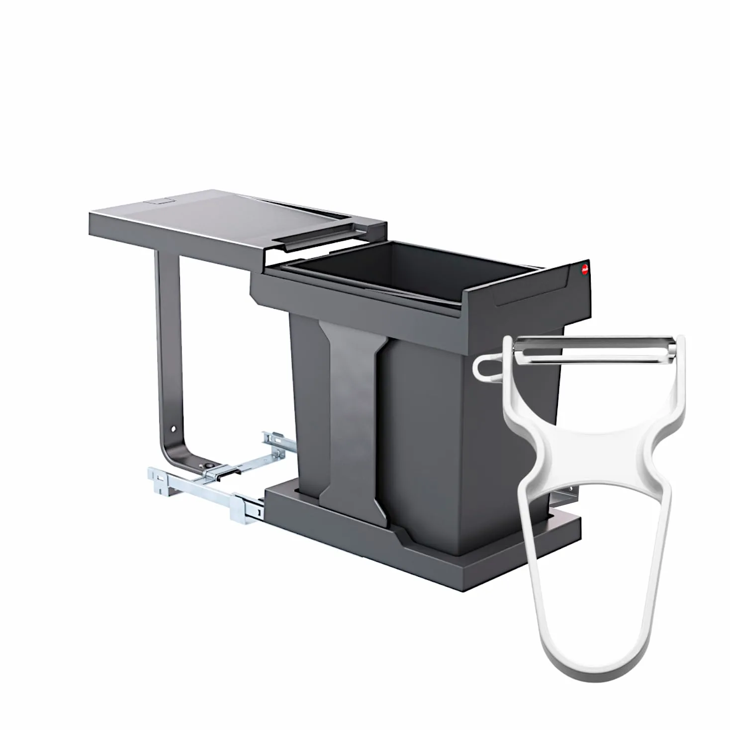 Hailo Solo 3632 MS Swing 30.1/20 - Pattumiera da Incasso per mobili da 30 cm di Larghezza